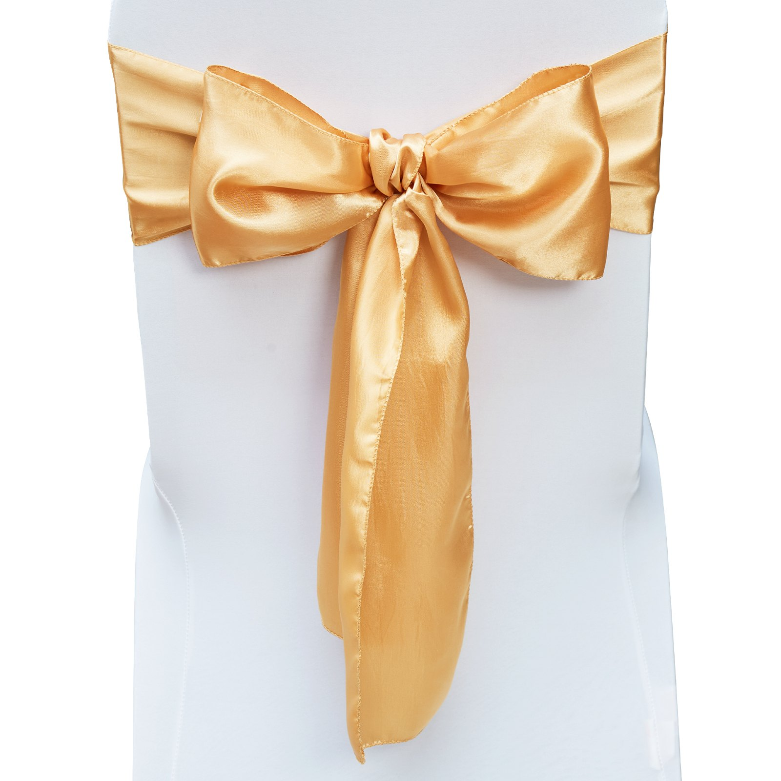Stretch Spandex Chair Sashes Bows, Celebration Chair Decoration (50 PCS Gold) - Bild 8 von 10