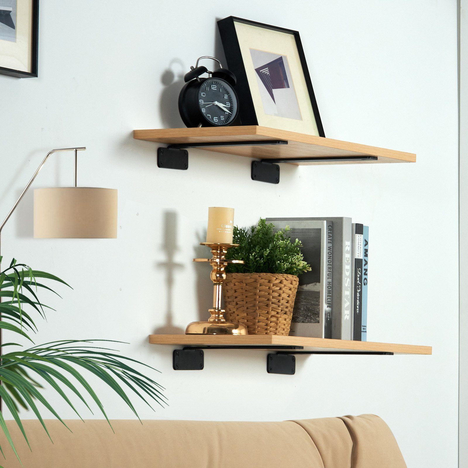 6 Pack Heavy Duty Shelf Brackets 10x4" - Matte Black Steel, 160 lbs Capacity - Picture 7 of 10