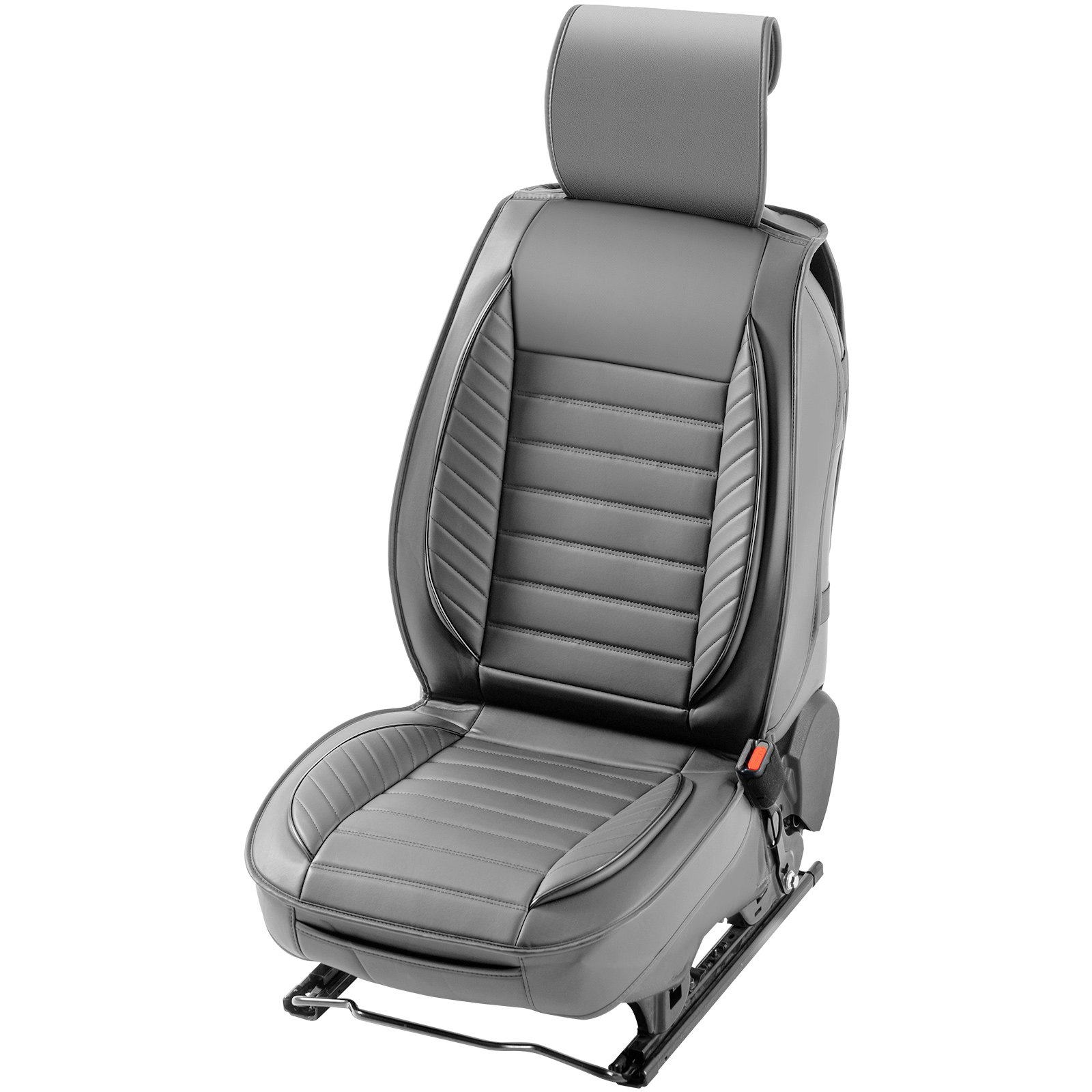 Gray Faux Leather Car Seat Covers, 2pcs Universal Fit for Most Cars, and Trucks - Picture 10 of 11