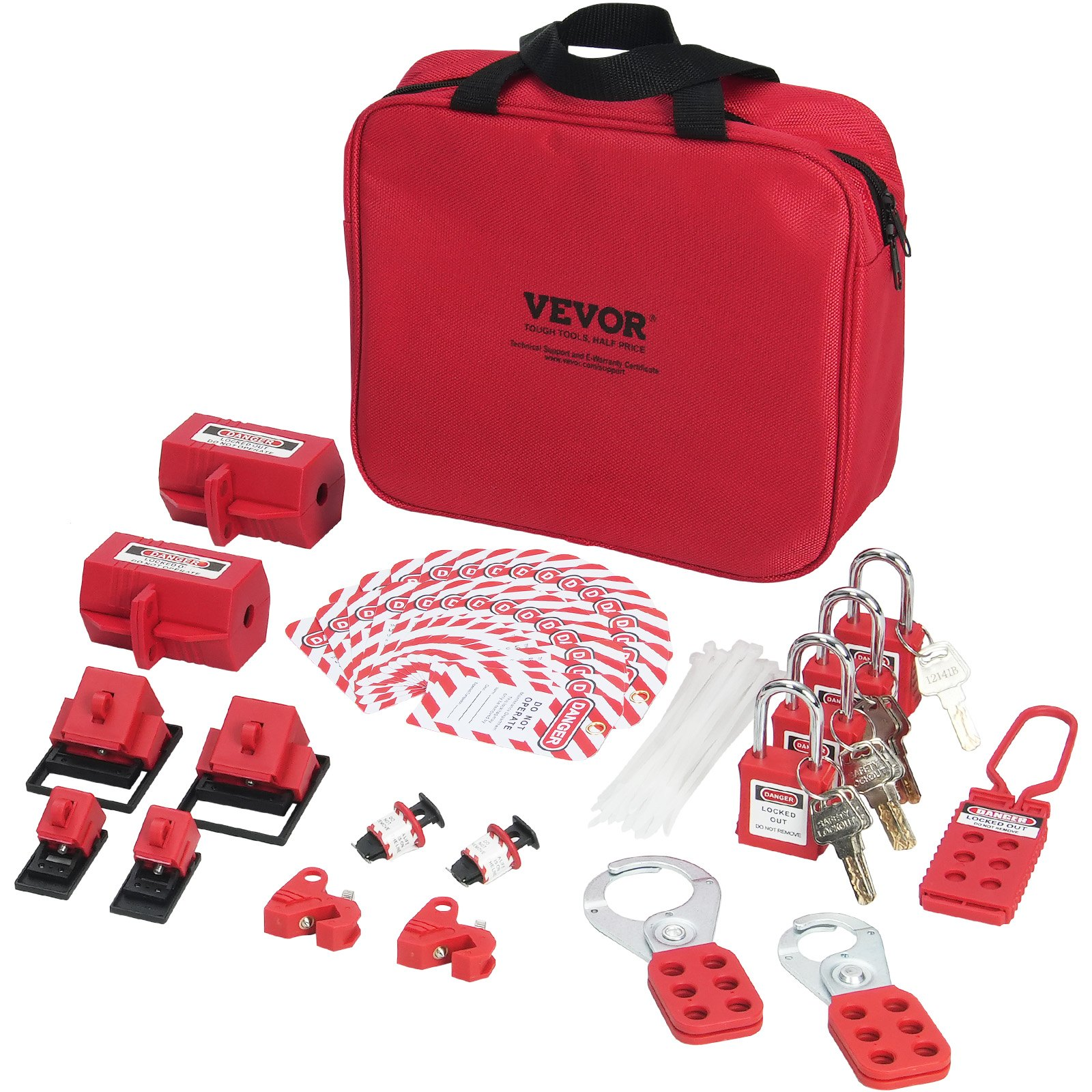 47 PCS Electrical Lockout Tagout Kit – Comprehensive Safety Kit with Padlocks, H