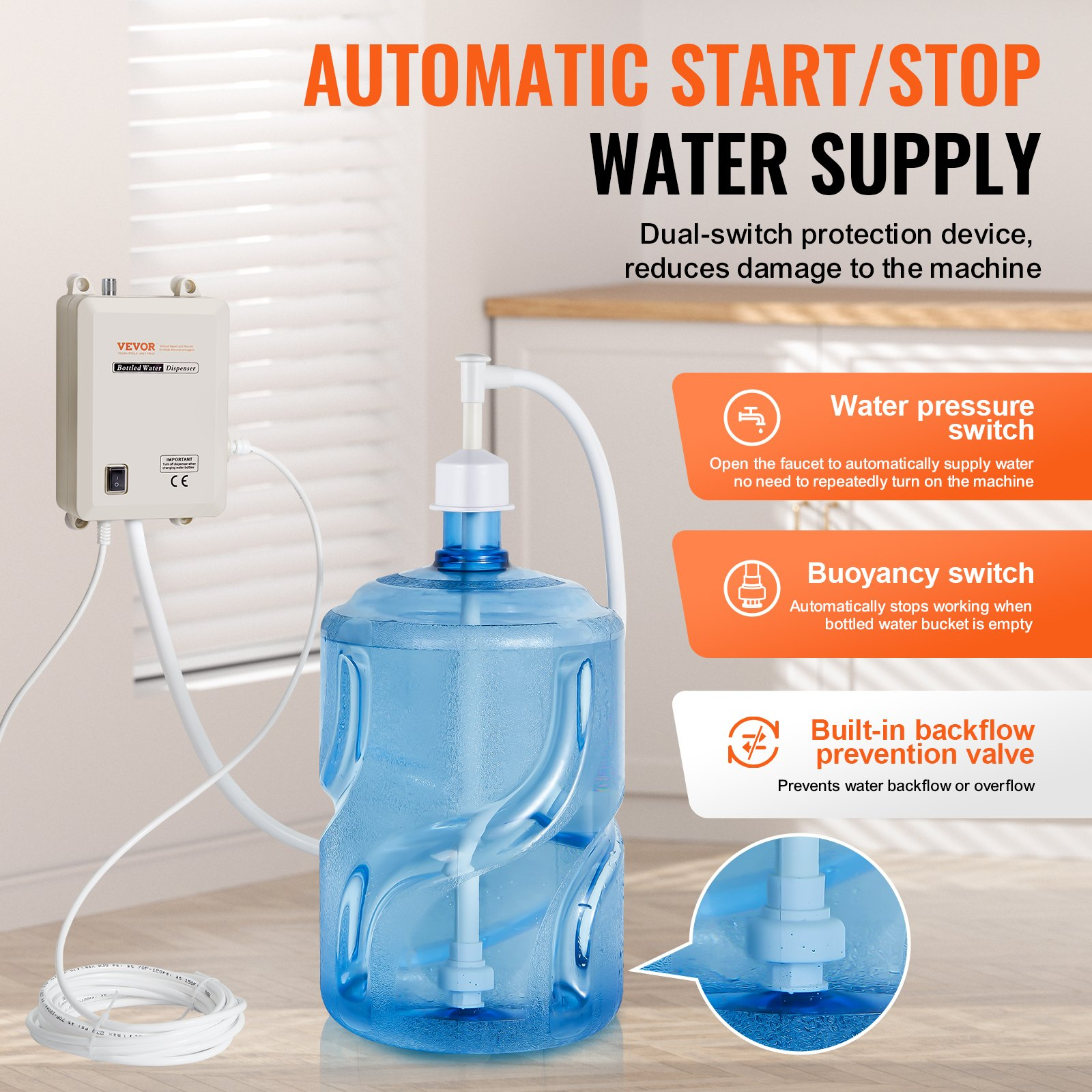 5 Gallon Bottled Water Dispenser Pump System Water Dispensing Jug Pump