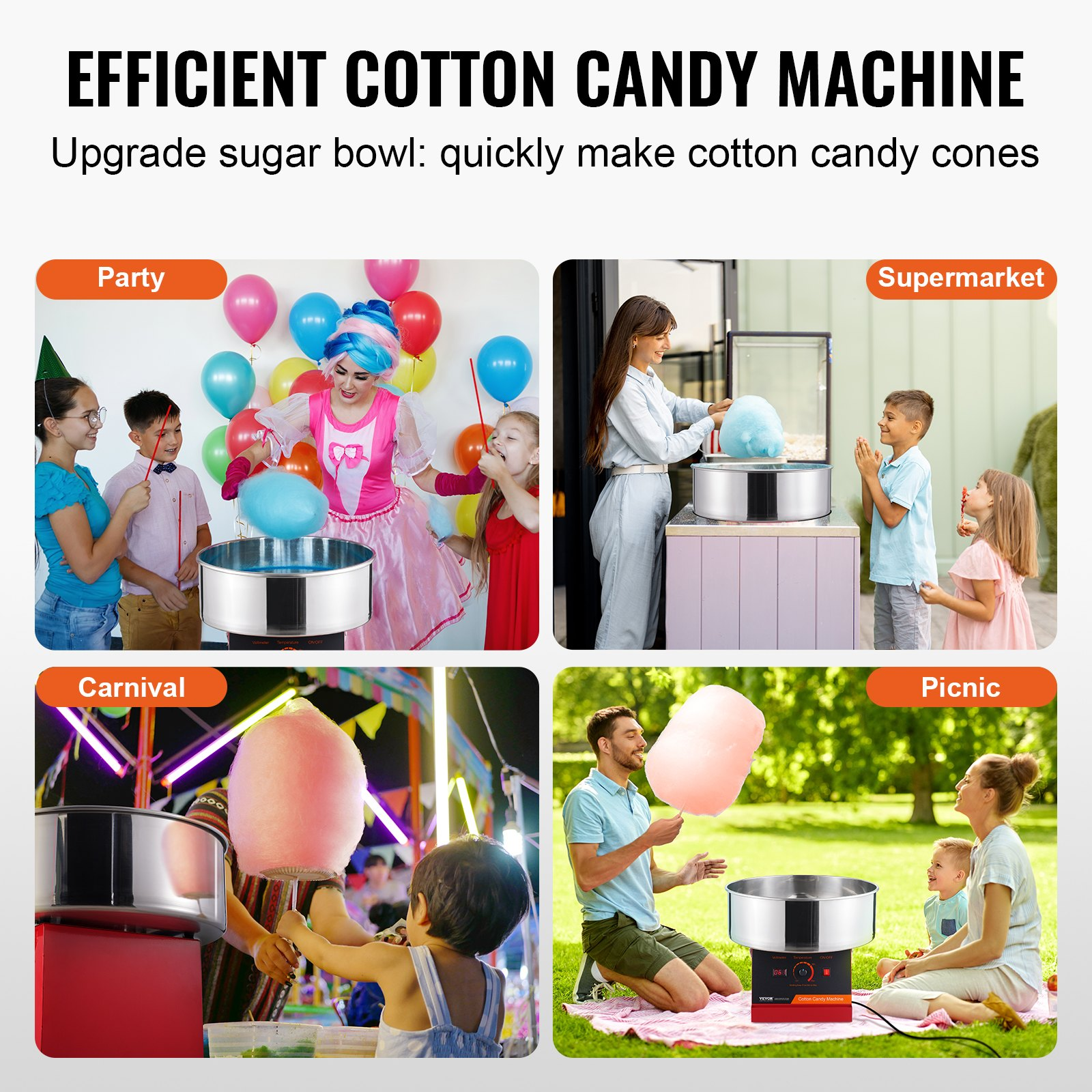 1000W Electric Candy Floss Maker - Commercial Cotton Candy Machine