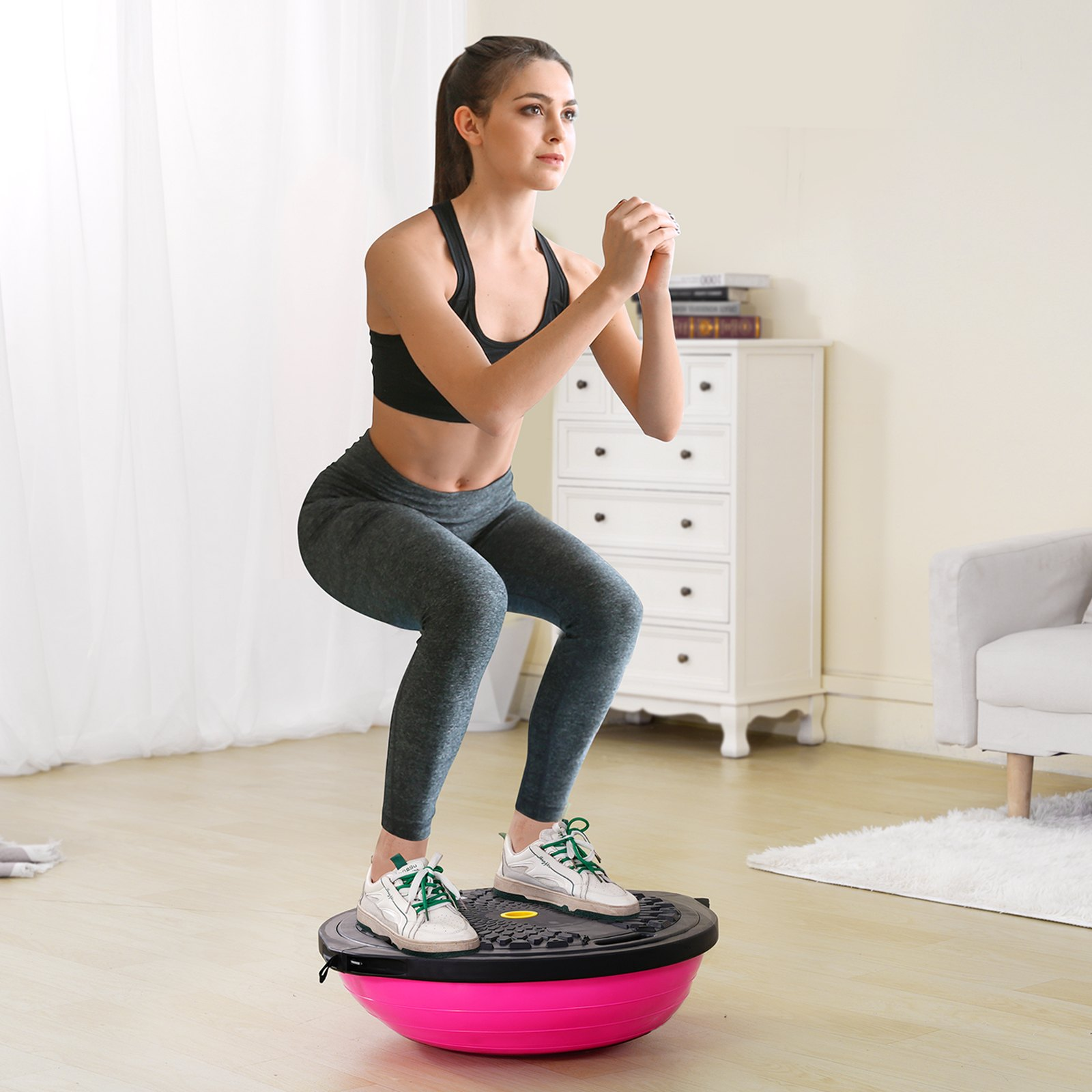 26 Inch Half Exercise Ball Trainer, 1500lbs Capacity Stability