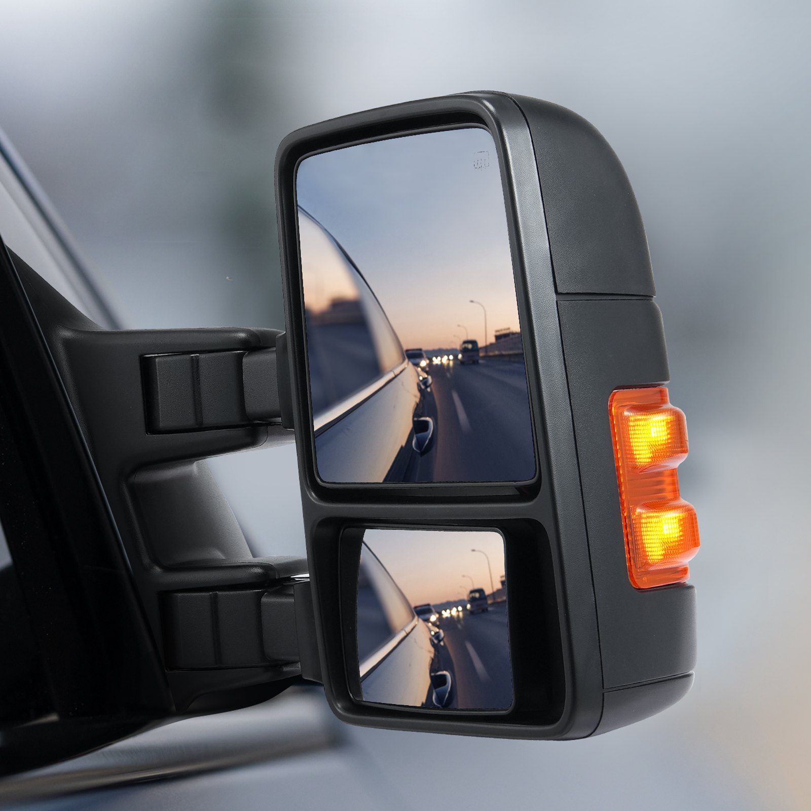Towing Mirrors for 2008-2016 Ford F250 F350 F450 F550, Power Heated Signal Light - Picture 7 of 12