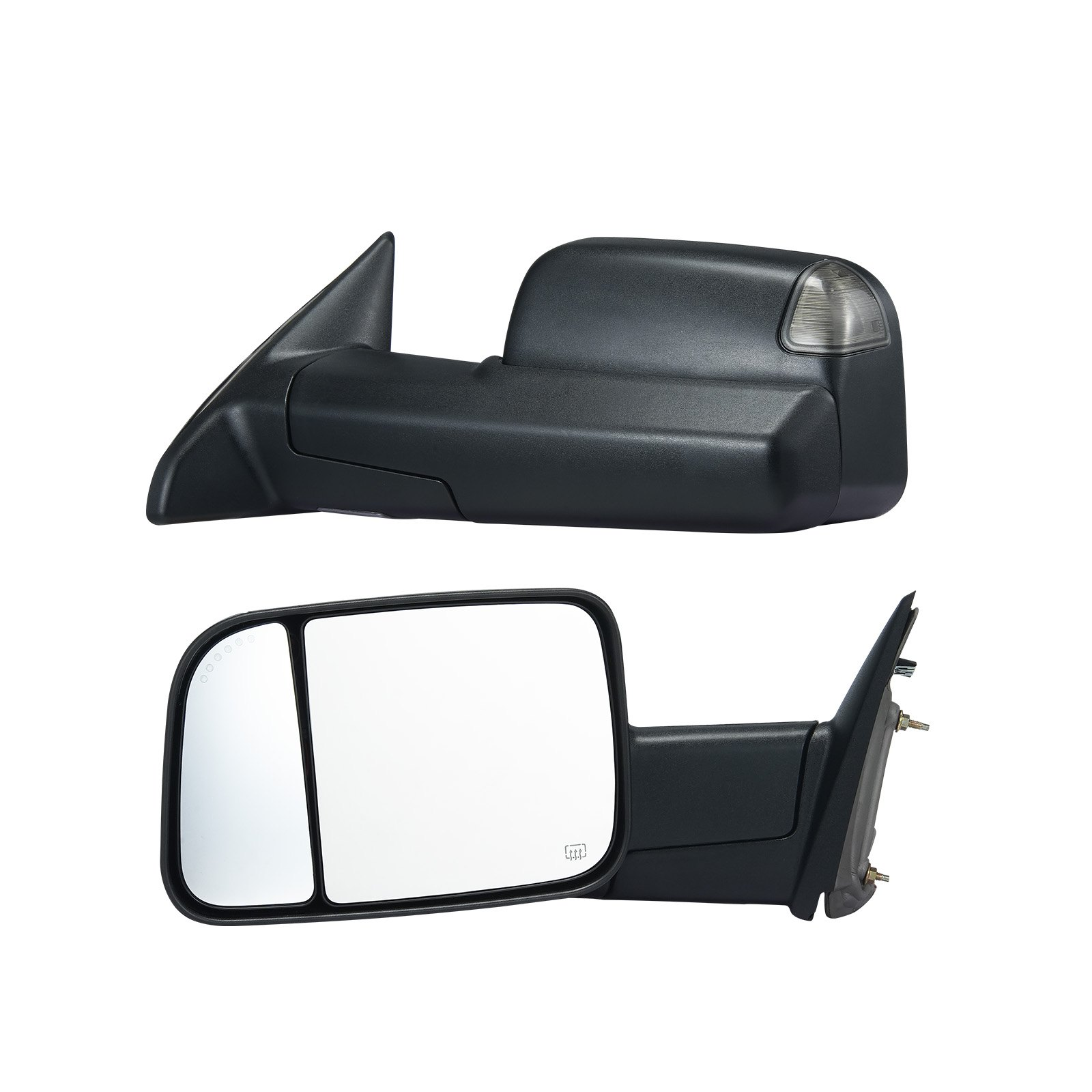 Towing Mirrors for 2009-2023 Ram 1500 2500 3500 Power Heated Signal Puddle Light - Picture 8 of 12