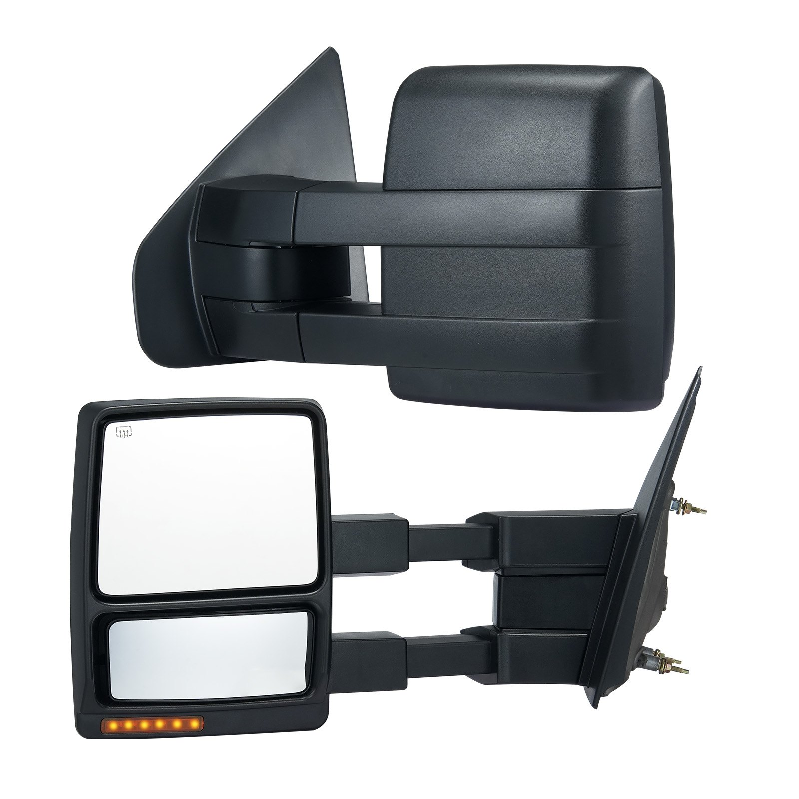 Towing Mirrors, Left & Right Pair Set for 2004-2014 Ford F150, Black - Picture 9 of 12