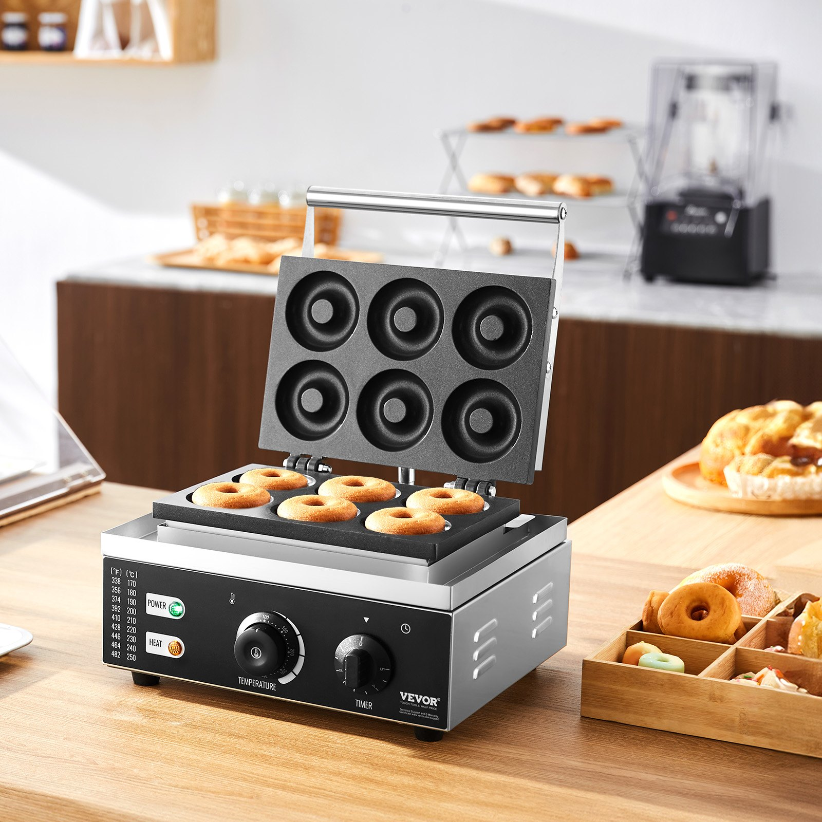 Electric Donut Maker, 1550W Commercial Doughnut Machine with Non-stick Surface, 