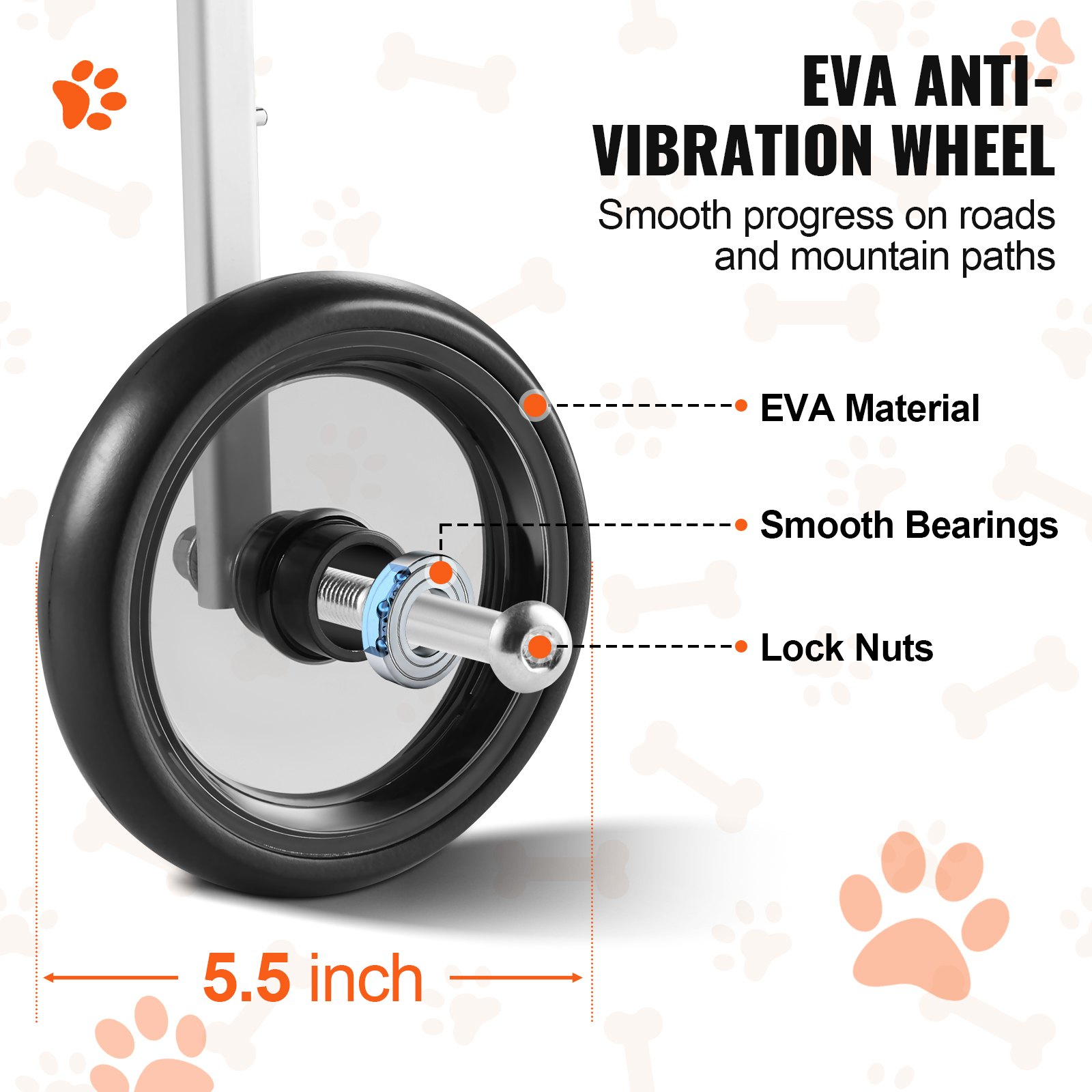 2 Wheels Dog Wheelchair for Back Legs, Hind Limb Weak Pet(XS) - Picture 6 of 10