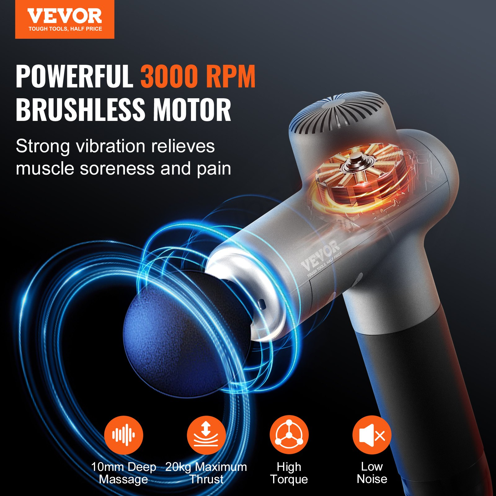 VEVOR Massage Gun Deep Tissue, 24V 2500mAh VEVOR Massage Gun Deep Tissue, 24V 2500mAh