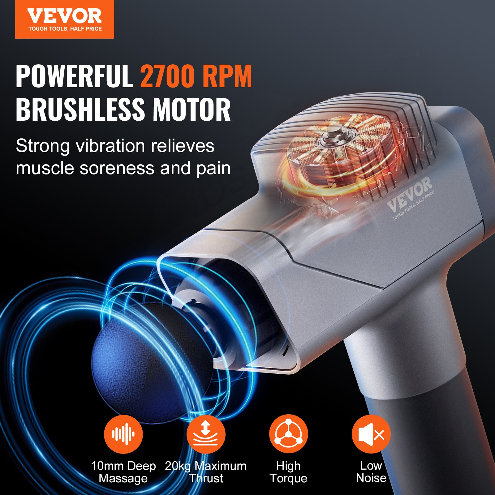 VEVOR Massage Gun Deep Tissue, Muscle Relaxation