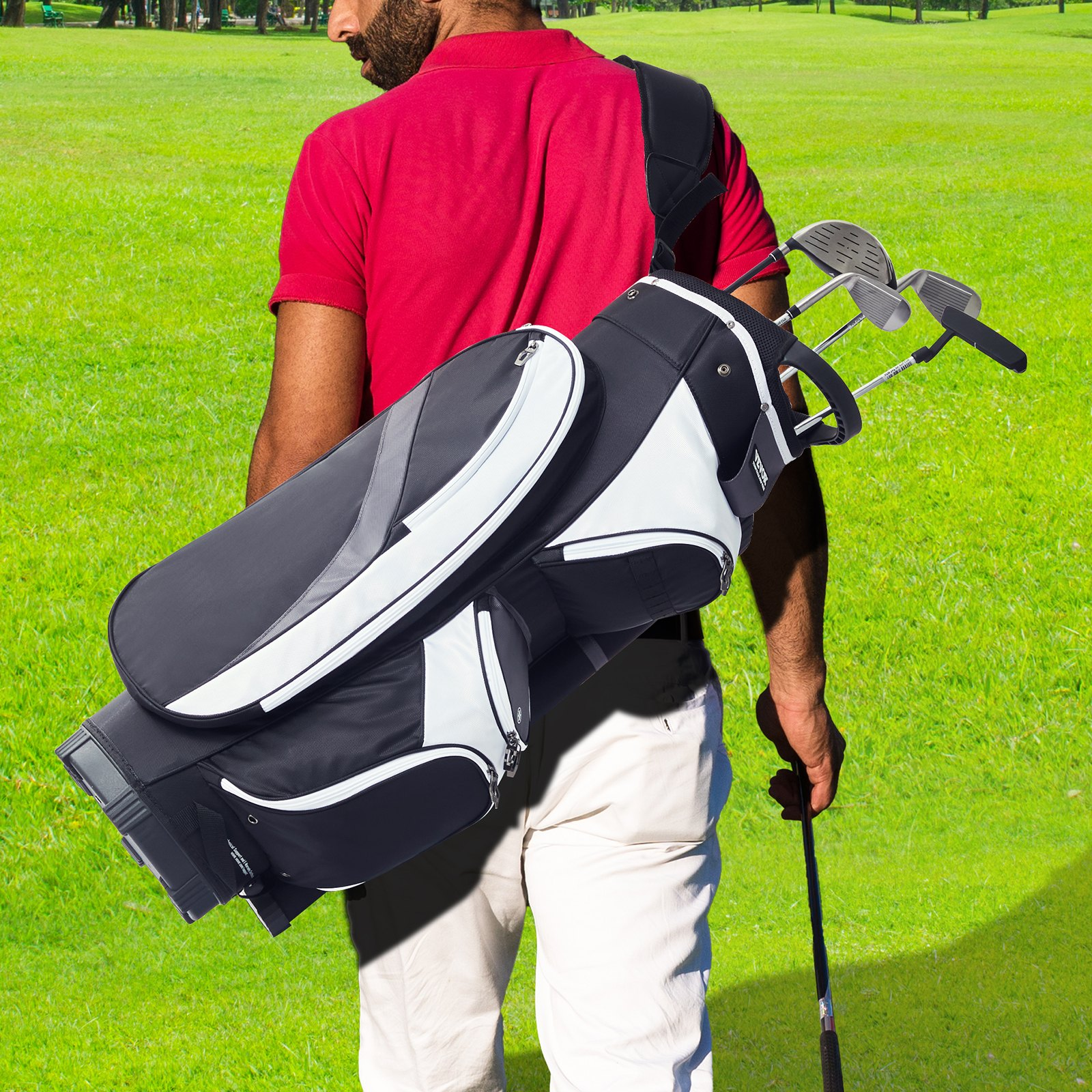 Golf Cart Bag with 14 Way Organizer Divider Top, 36” Multiple Pockets Premium Ny - Picture 7 of 10