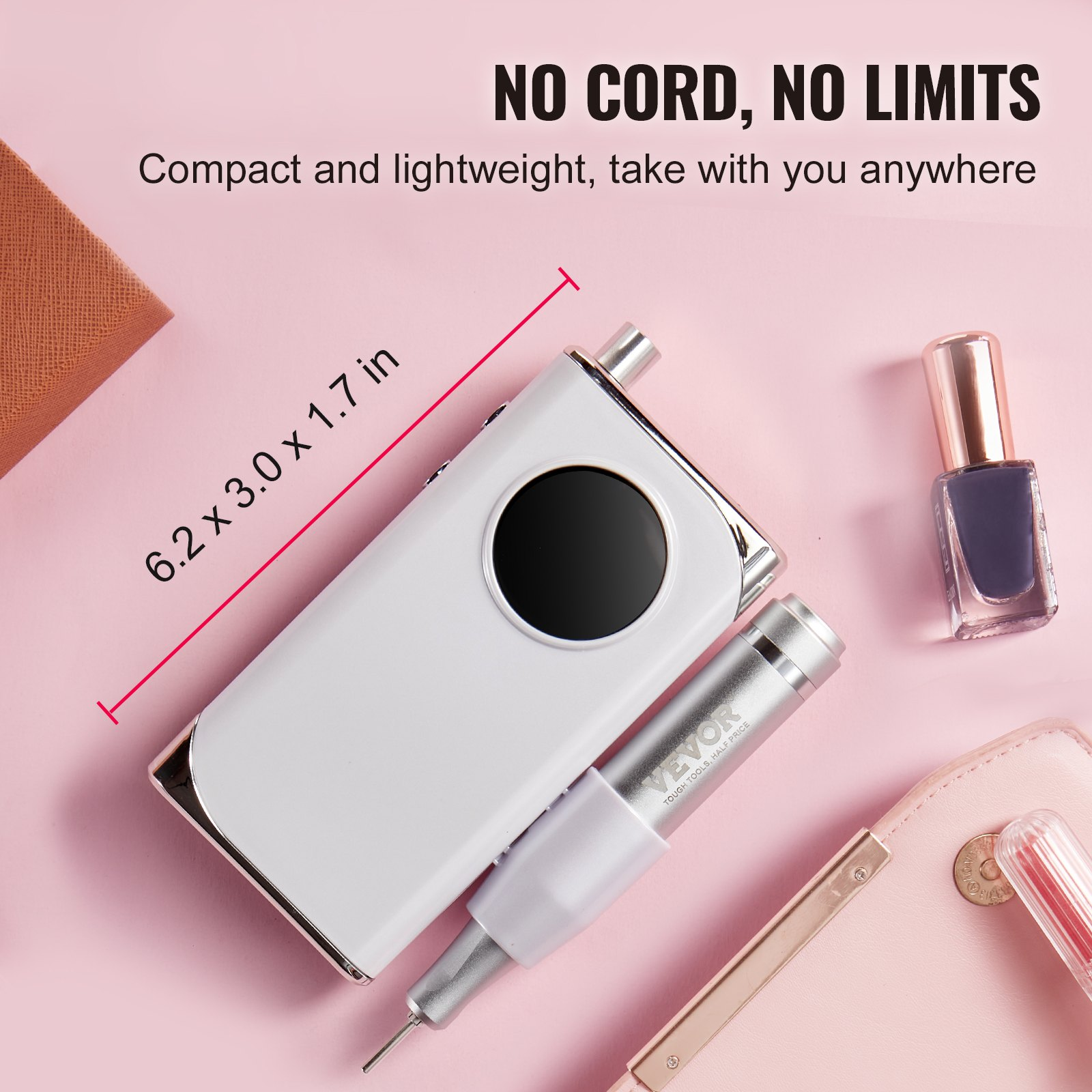 VEVOR Elektrischer Akku-Nagelbohrer, 40.000 U/min Tragbare Akku-Nagel-E-Feile - Bild 5 von 11