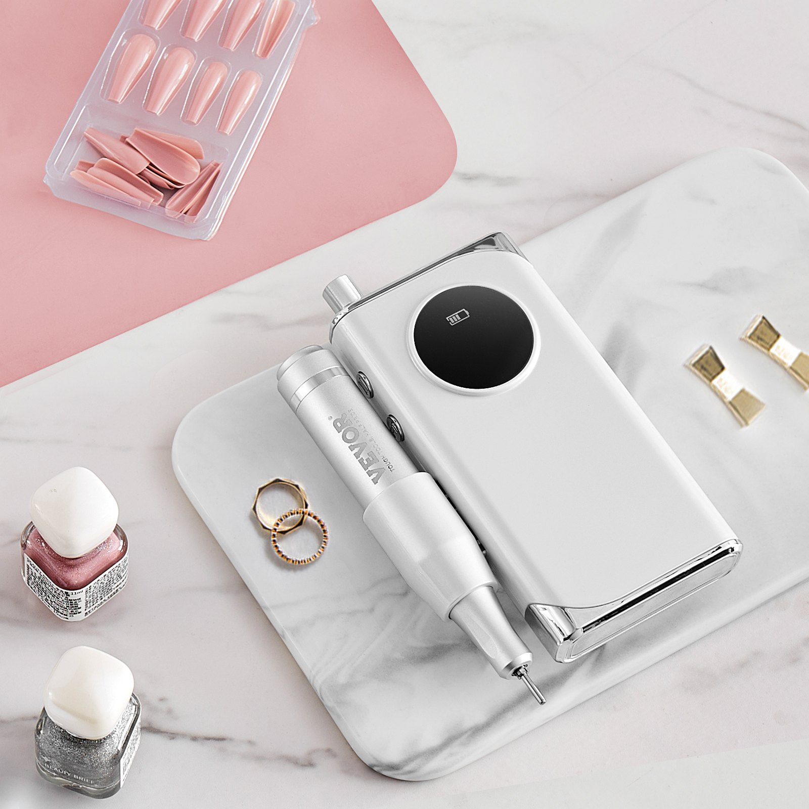 Taladro de Uñas Eléctrico Recargable VEVOR, 40.000 RPM Portátil Inalámbrico Clavo E Lima - Imagen 7 de 11