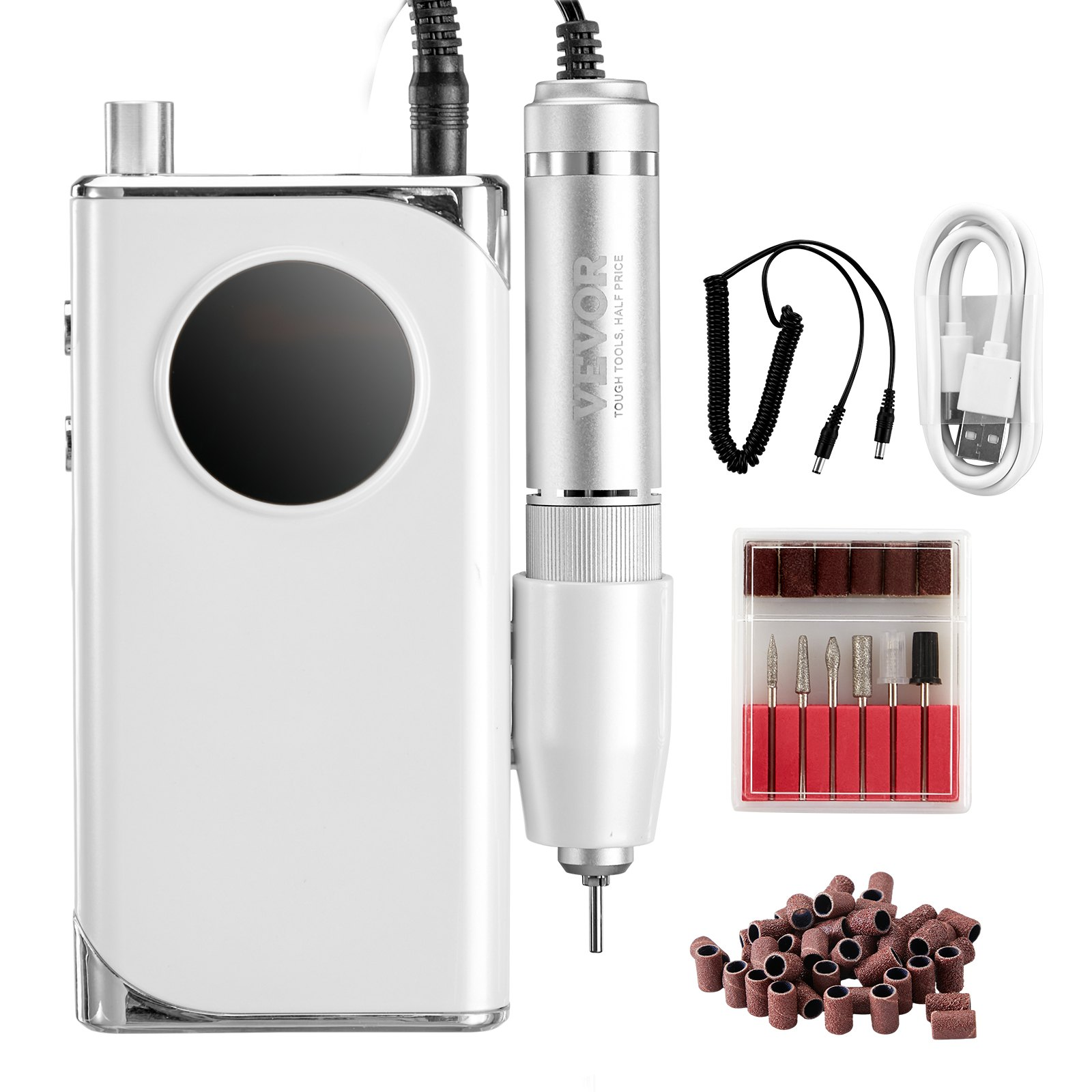 Taladro de Uñas Eléctrico Recargable VEVOR, 40.000 RPM Portátil Inalámbrico Clavo E Lima - Imagen 8 de 11
