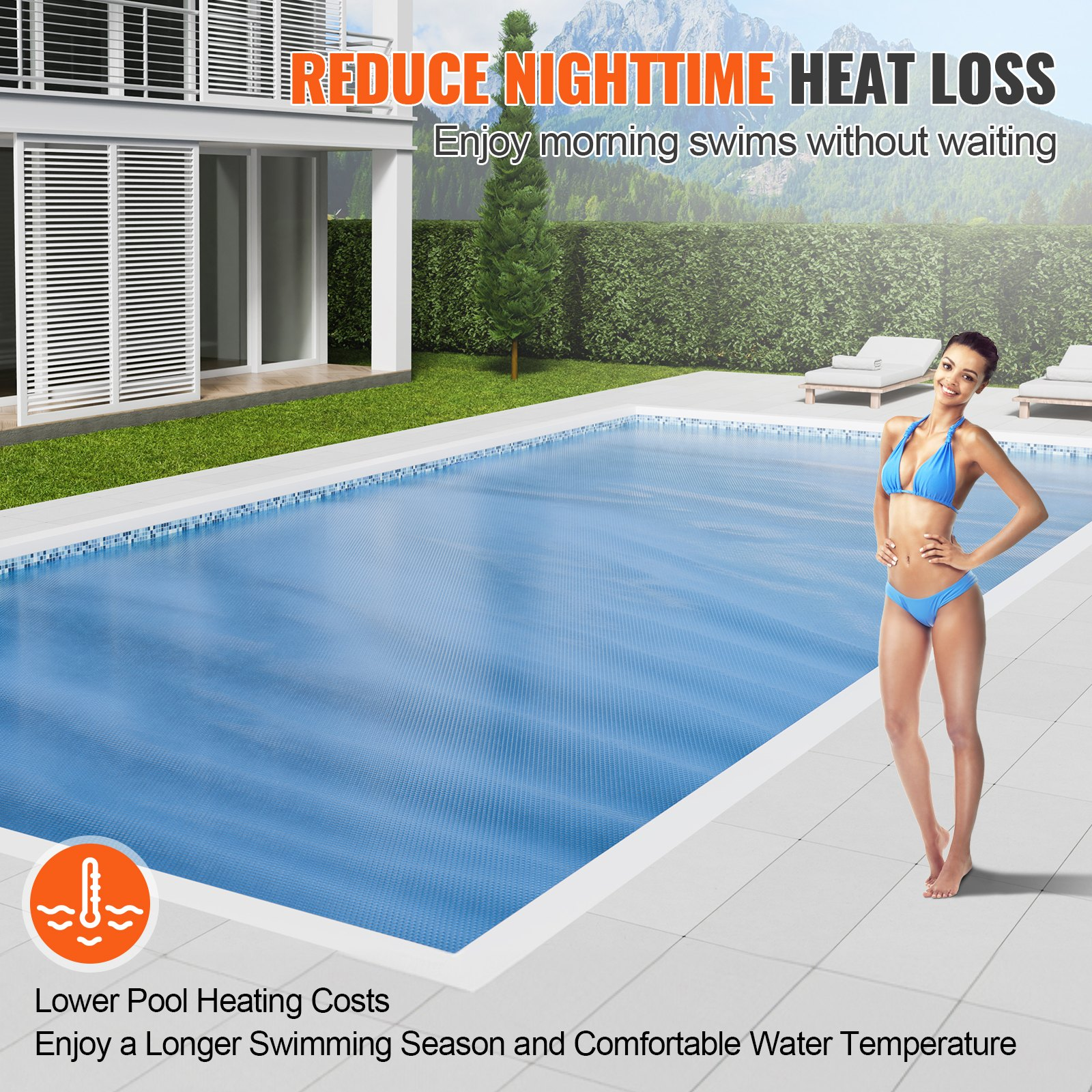 Solar Pool Cover, 12 mil Solar Covers Blue