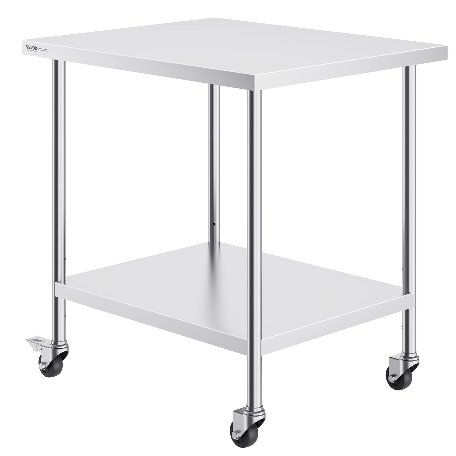 30x18x38 Stainless Steel Work Table w/ Wheels 3-Level Adjustable Heavy Duty