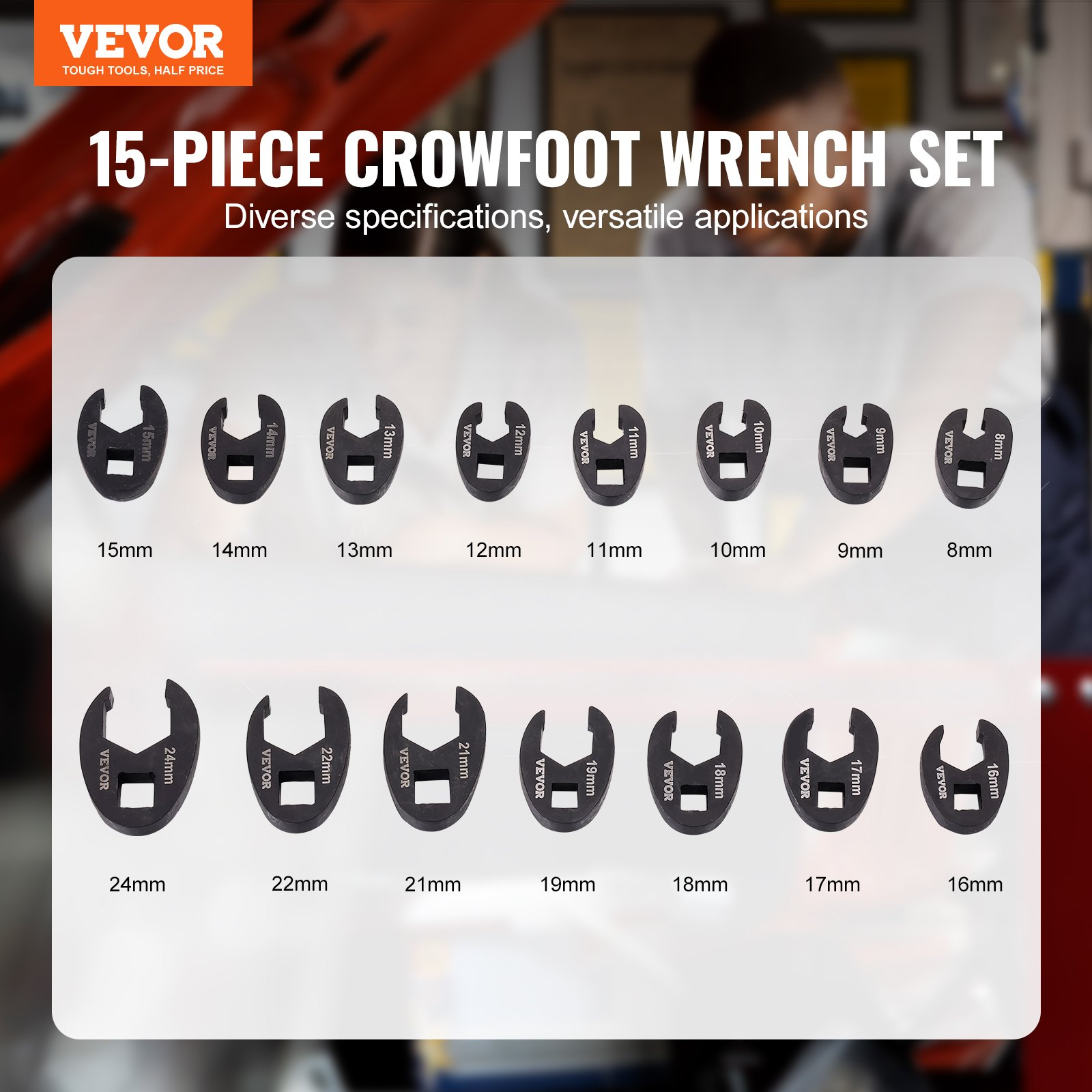 VEVOR Crowfoot Wrench Set, for Mechanical Maintenance or Repairs - Picture 1 of 11