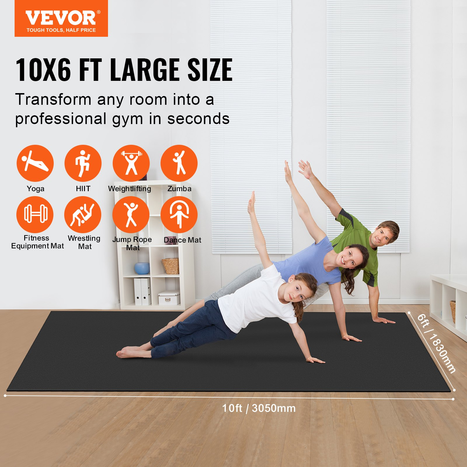 Exercise Mat, Pilate & Floor Workout (10x6ft)