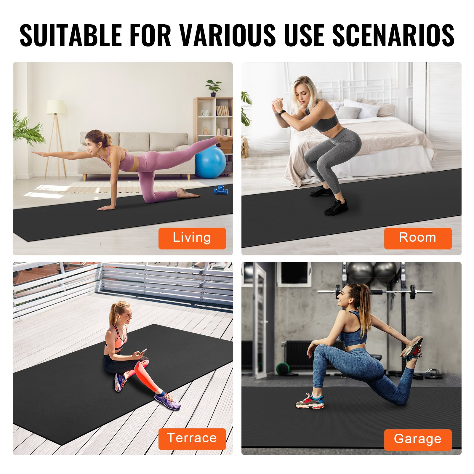 Exercise Mat, Pilate & Floor Workout (12x6ft)