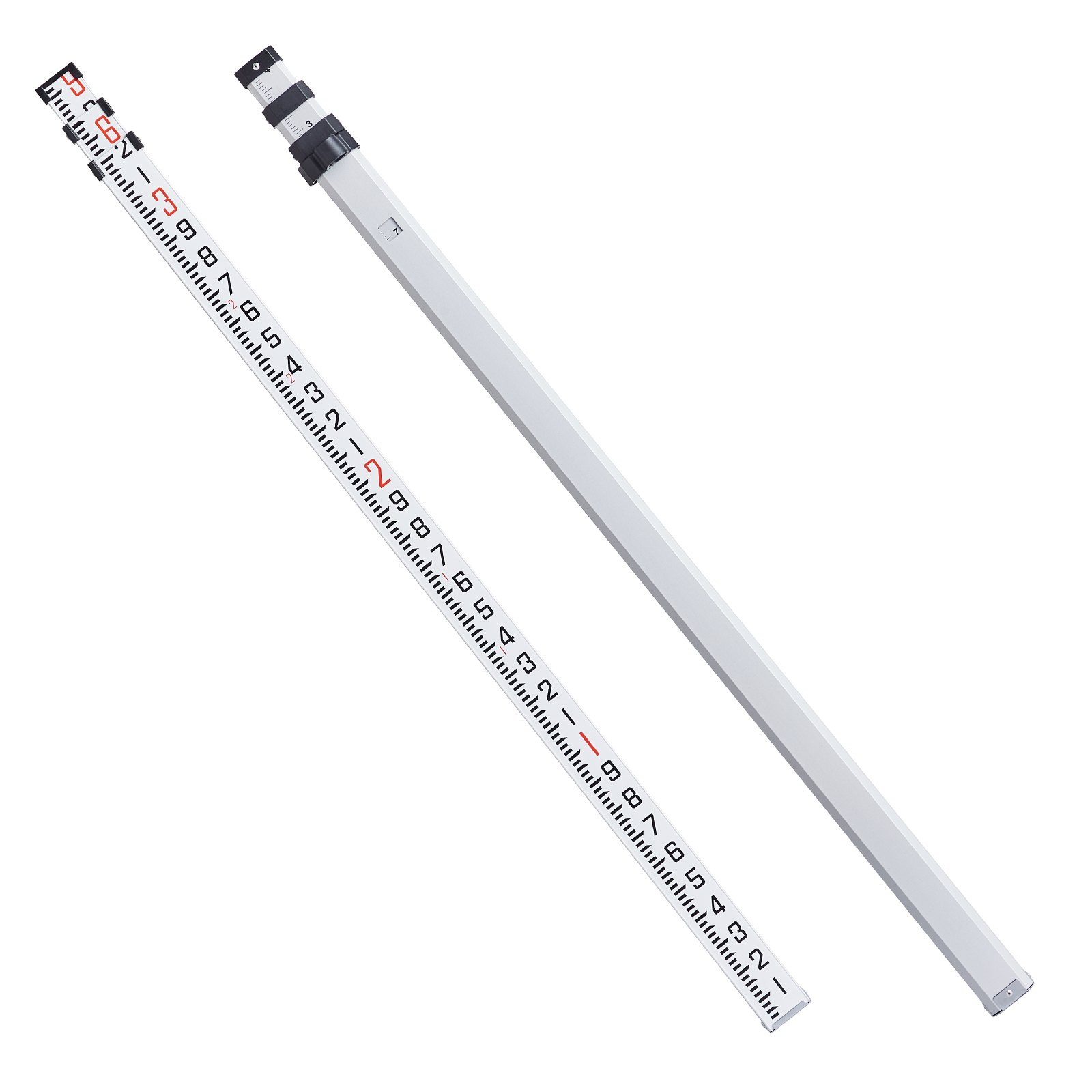 9Ft Aluminum Telescopic Measuring Rod 3-Section Level Survey Stick w/Bag