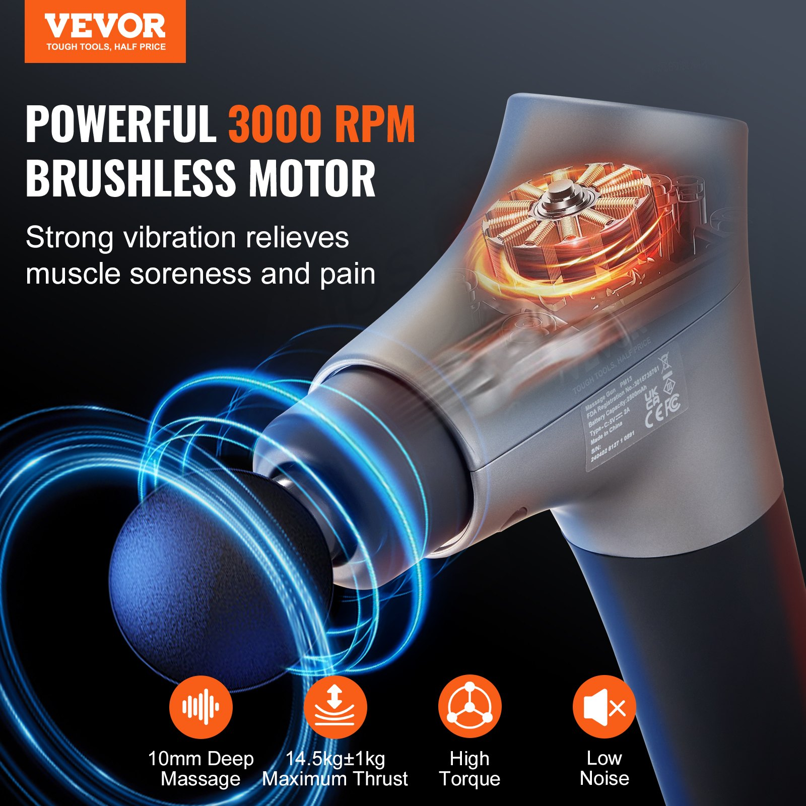 VEVOR Massage Gun Deep Tissue, Muscle Relaxation