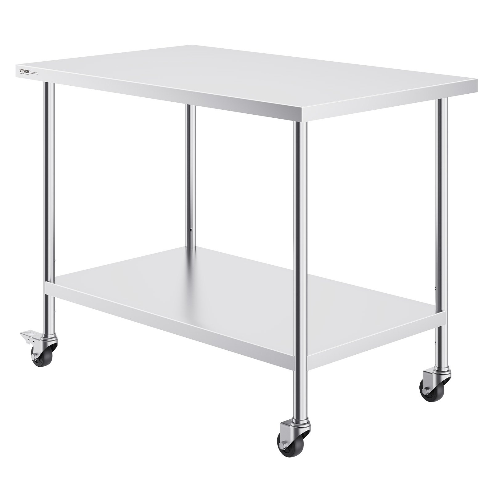30x48x38 Stainless Steel Work Table w/ Wheels 3-Level Adjustable Heavy Duty