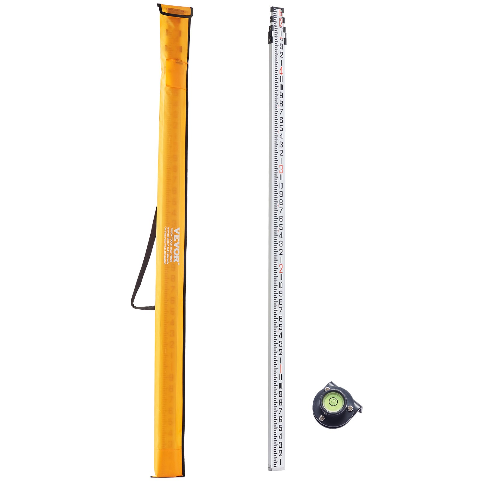 16Ft Aluminum Telescopic Measuring Rod 4-Section Level Survey Stick w/Bag - Picture 8 of 10
