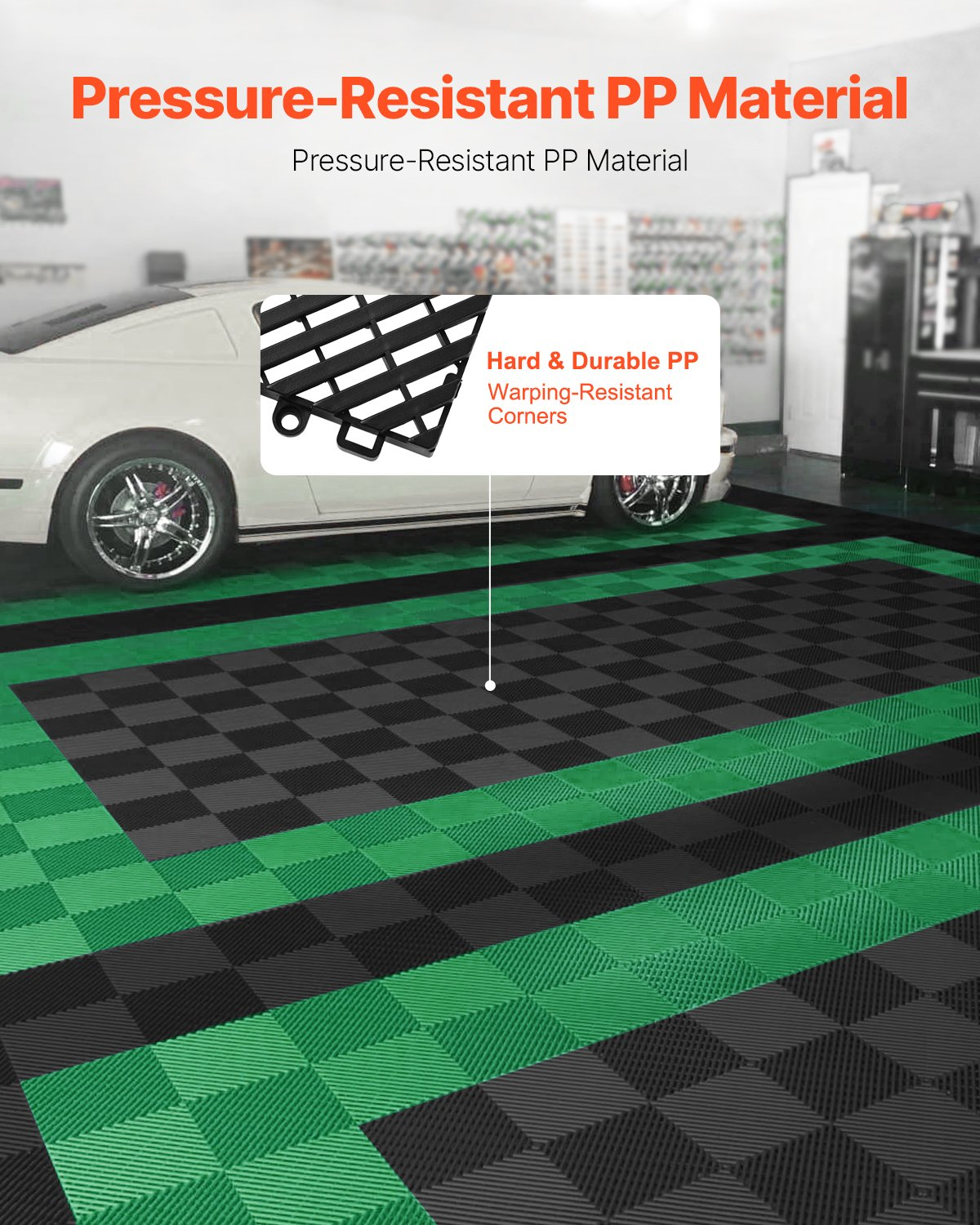 VEVOR Interlocking Drainage Mat, Black