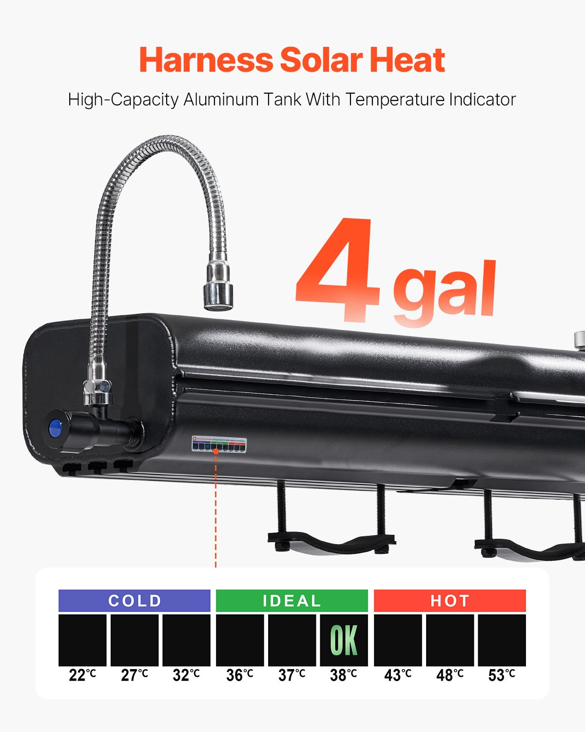 4 Gal Roof Rack Water Tank Portable Water Tank with Splash-Guard Panel