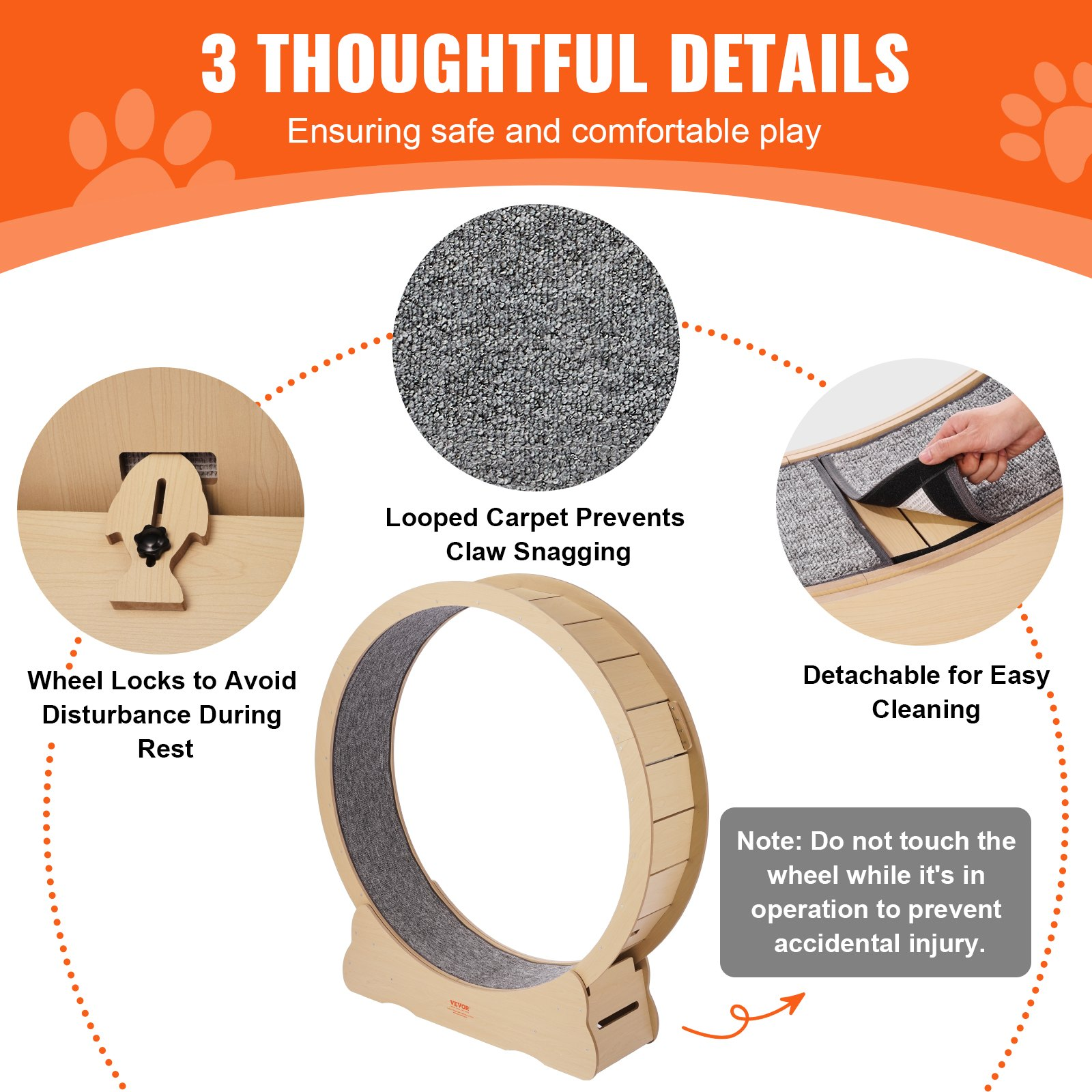 Wooden Cat Exercise Wheel, Suitable for Most Cats