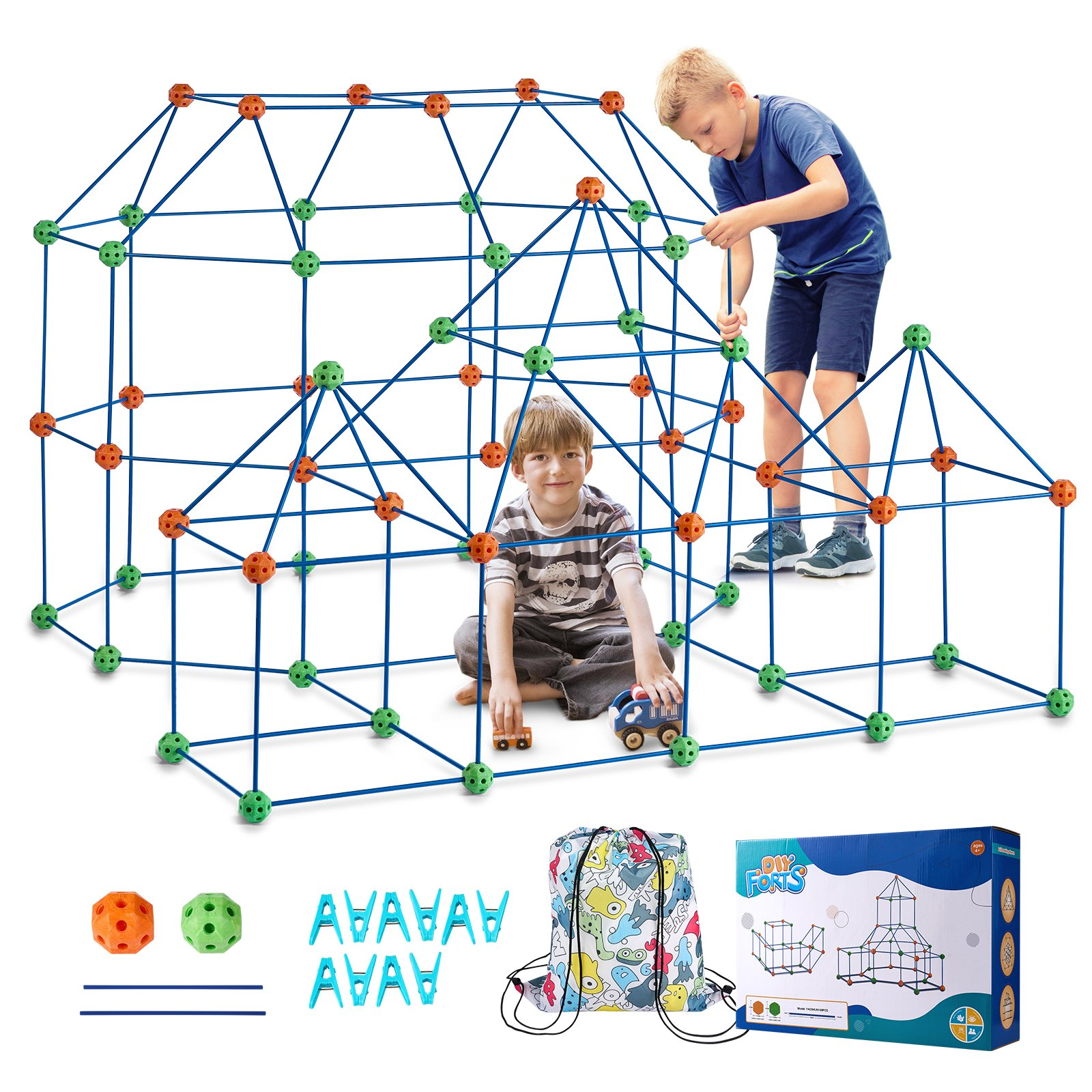 Tent Fort Building Kit for Kids STEM Construction Toy Set Castle 180PCS