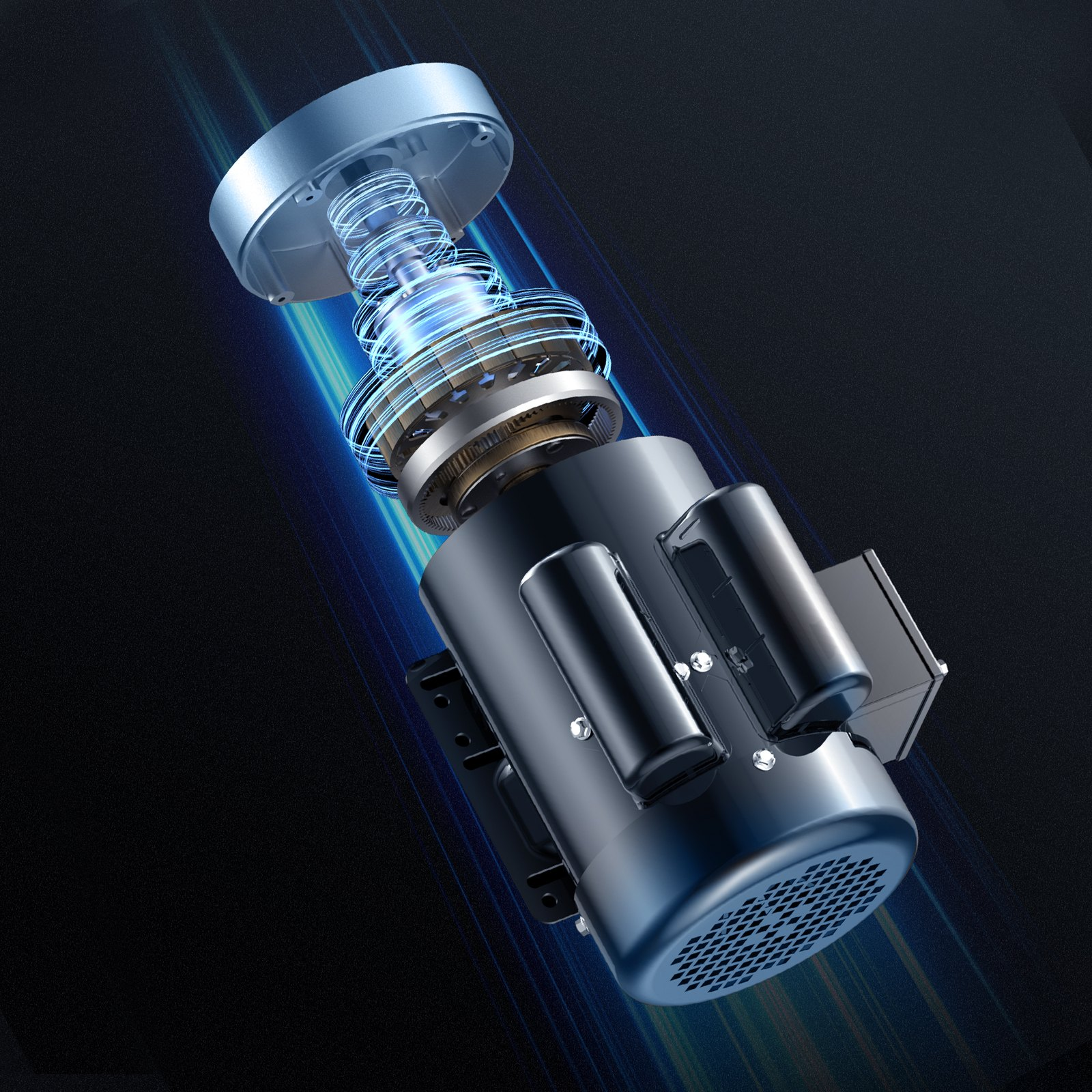 1.5HP Electric Motor 3450 rpm AC 115V/230V 56C Frame Air Compressor Single Phase - Picture 7 of 11