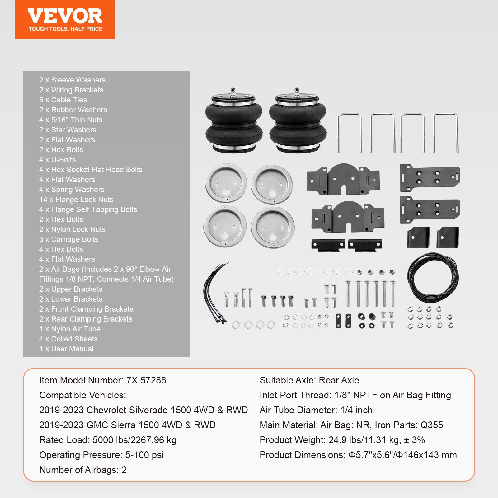 Air Bag Suspension Kit, 5 to 100 PSI 777 - Picture 6 of 10