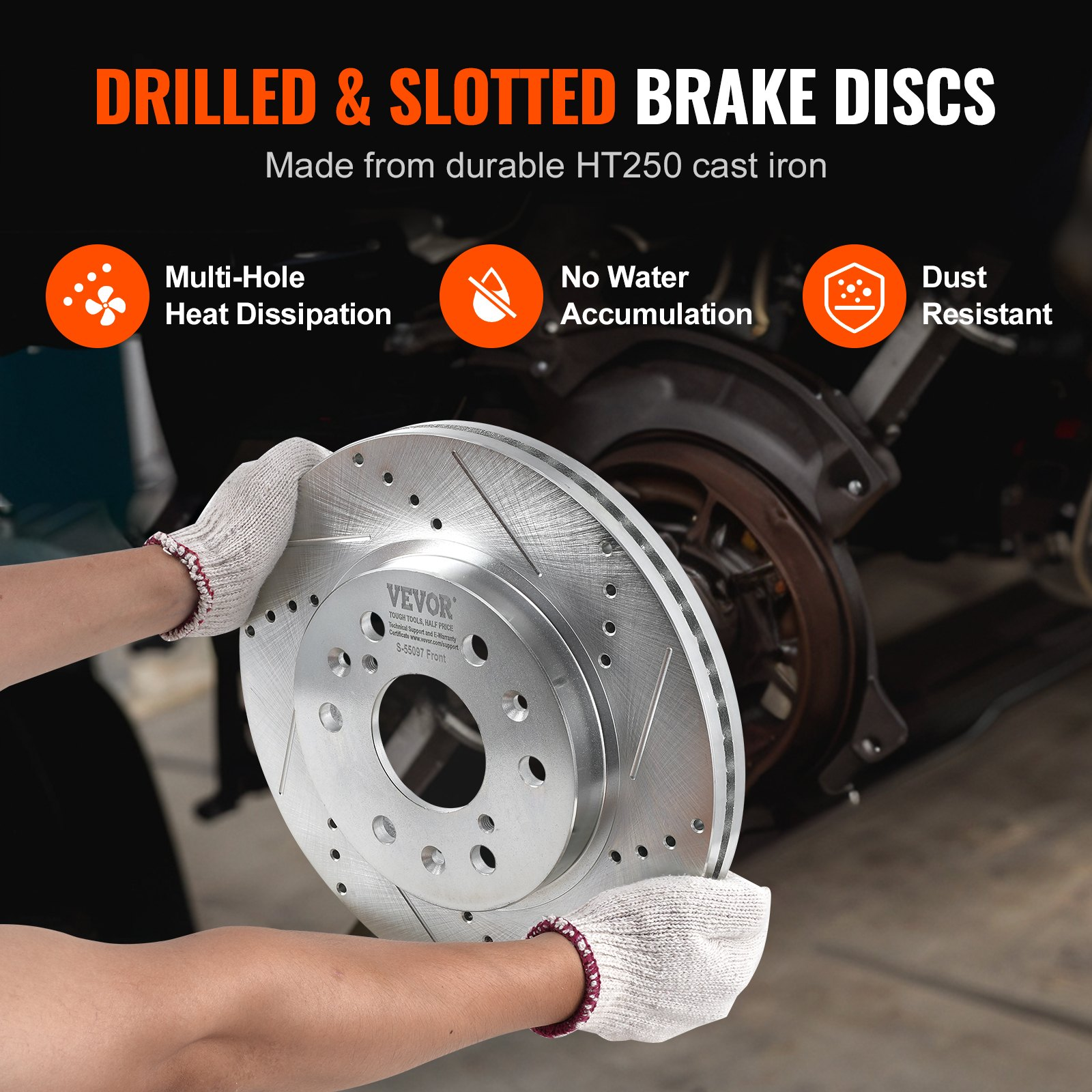 Drilled Slotted Front Rear Brake Rotors Pads Kit for Chevy Silverado GMC - Picture 4 of 10