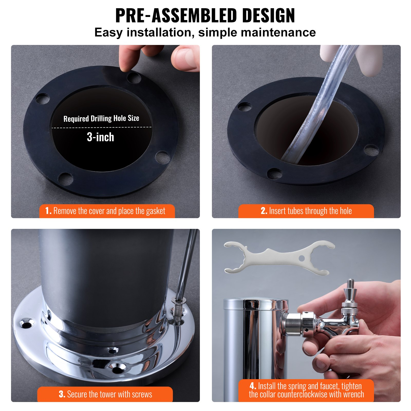 Triple Taps Draft Beer Tower Dispenser, Restaurant