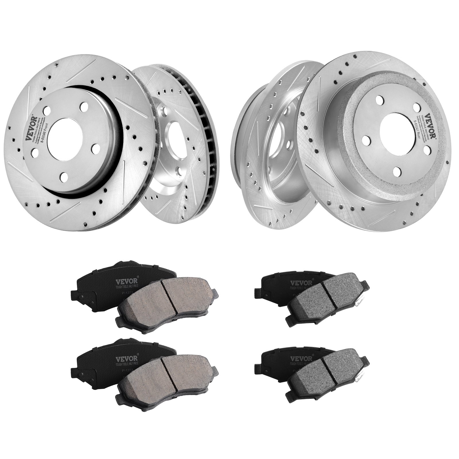 Drilled Slotted Front&Rear Brake Rotors Pads Kit for 07-2017 Jeep Wrangler - Bild 10 von 10
