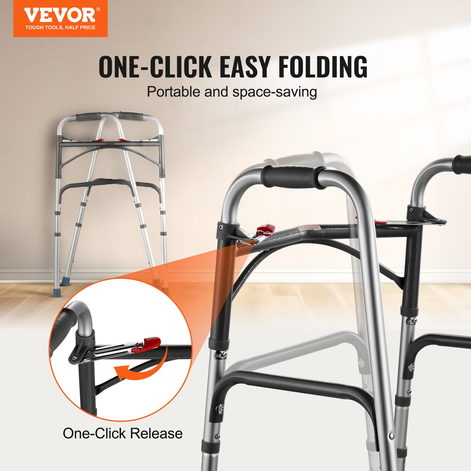 Folding Walker, Up to 350 Pounds