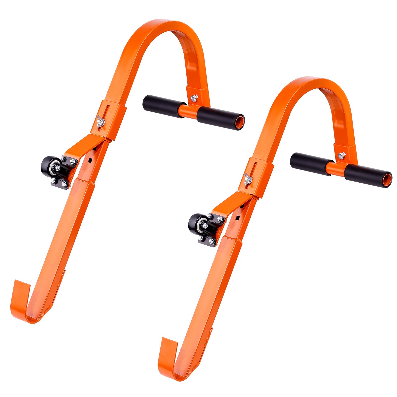 Ladder Roof Hook Stabilizer 2 Pack with Wheels - Heavy-Duty Steel Construction,