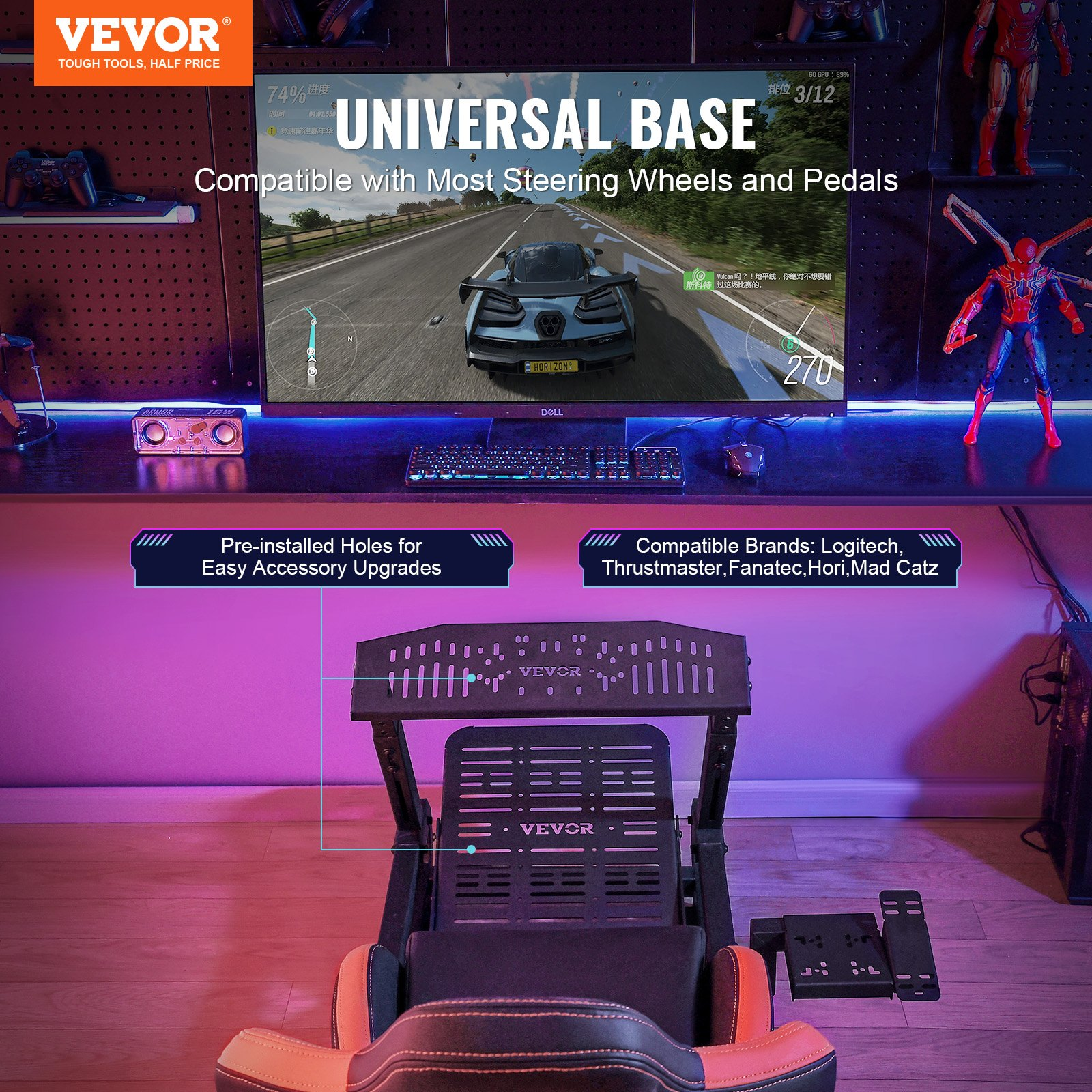 Heavy Duty Racing Wheel Stand for Logitech G923/G920/G29 Max Load 330LBS