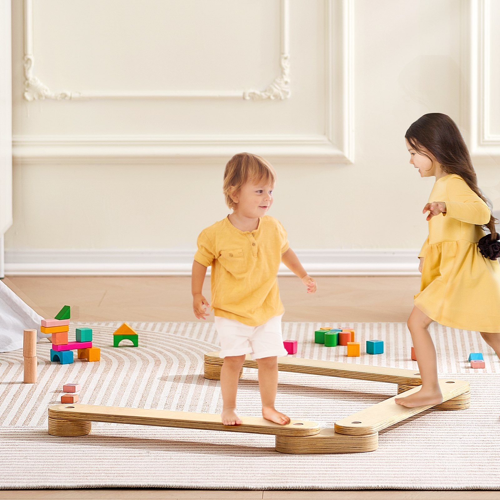 Kids Balance Beam Stepping Stones - 3 PCS Gymnastics Balance Board for Children - Picture 7 of 10