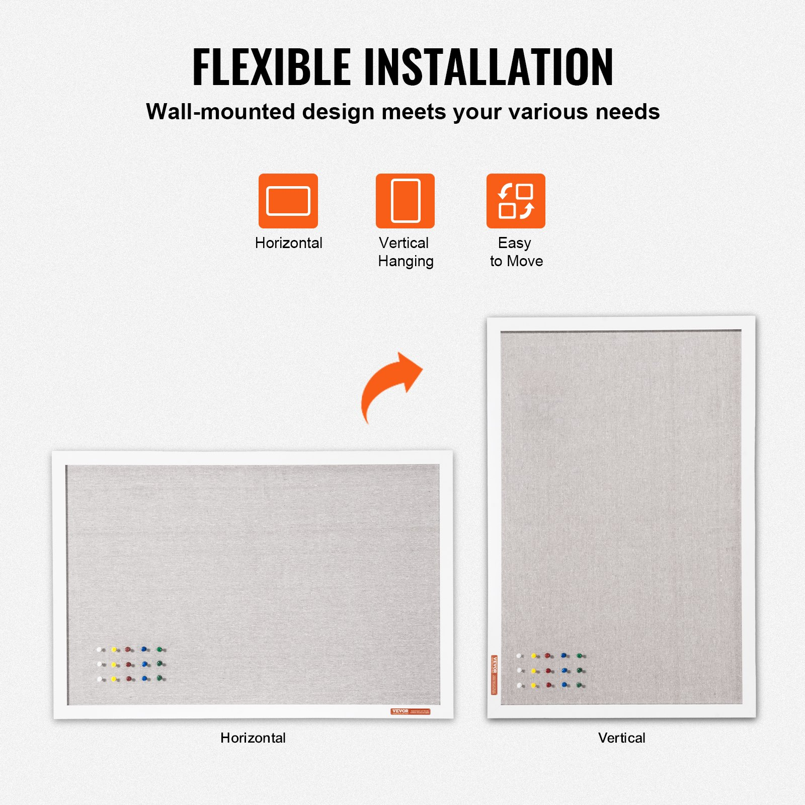 30"x20" White Cork Board with Linen Surface – Stylish Wall-Mounted Bulletin Boa - Picture 3 of 10