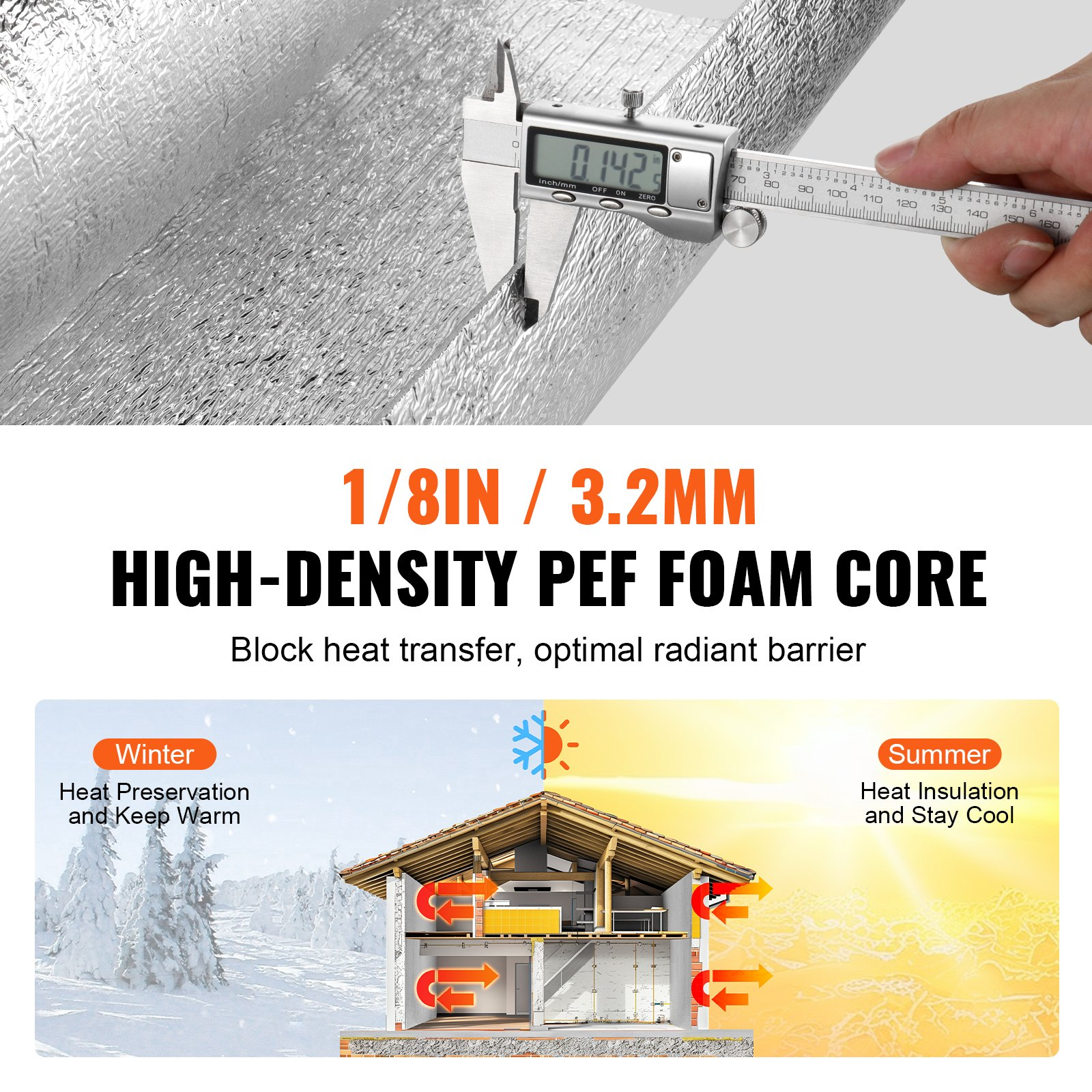 Double Reflective Insulation Roll, Thermal Insulation Roll for Window RV Roof