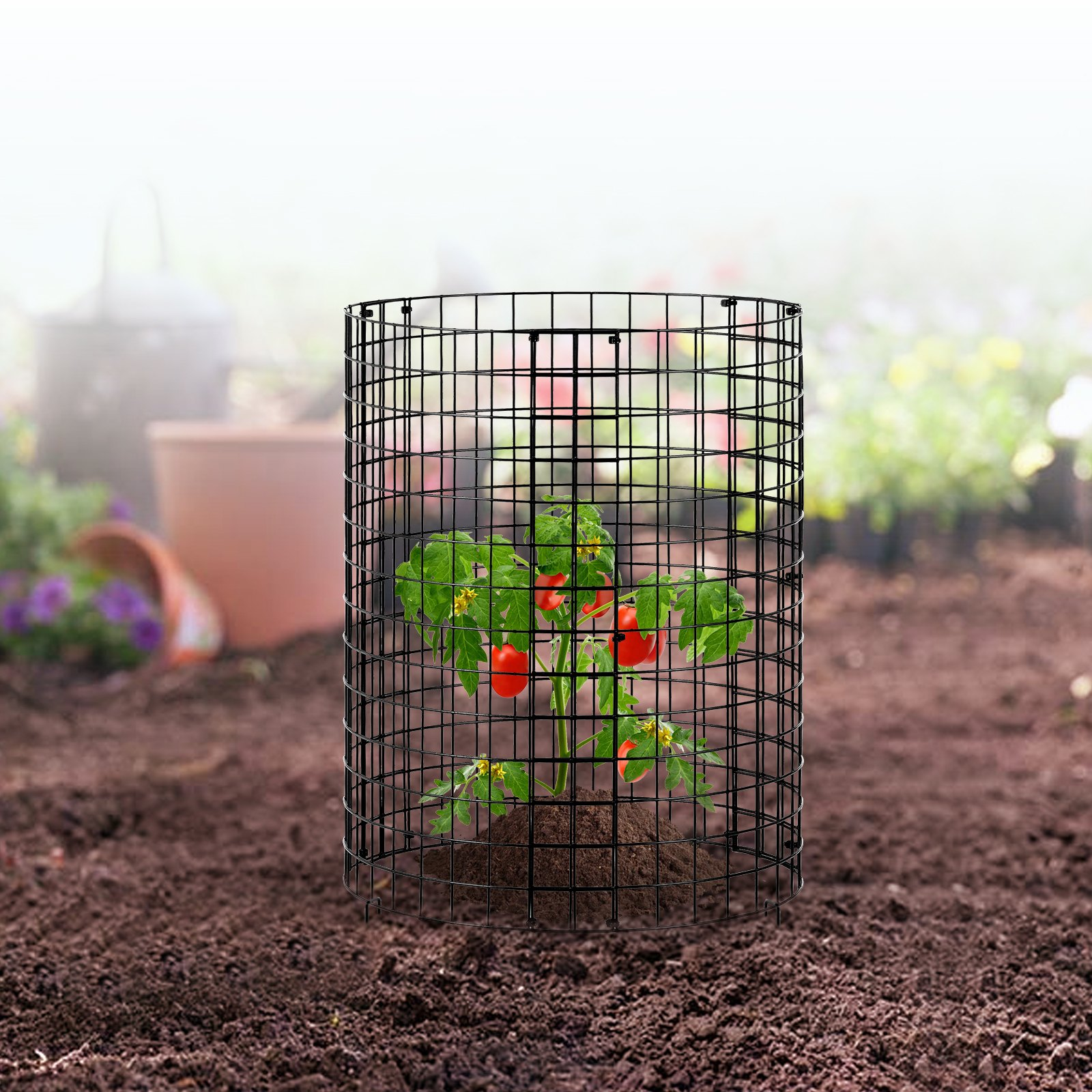 6 Pack Plant Protector from Animals 12.6'' Dia. x 14'' H Metal Plant Cage - Picture 7 of 10
