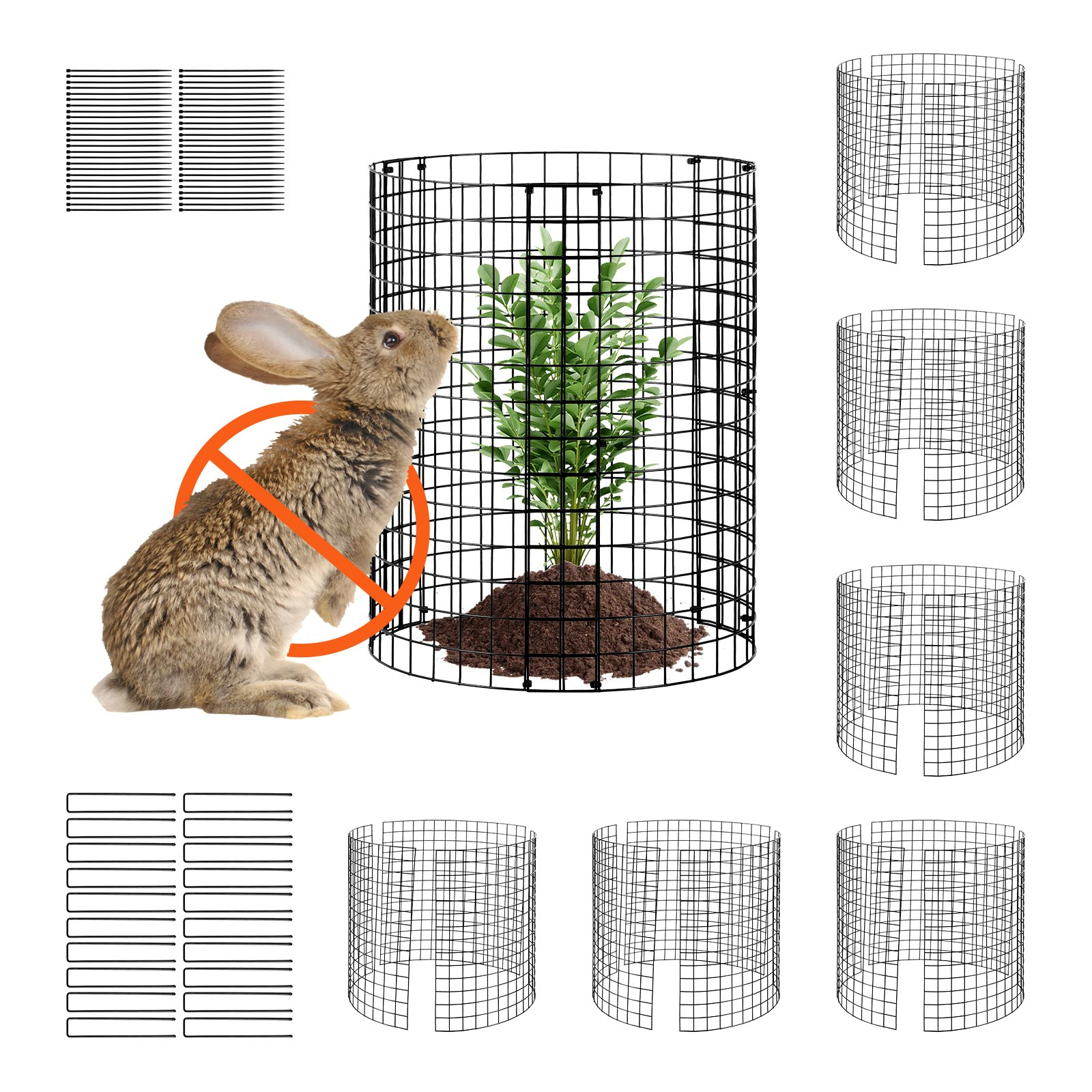6 Pack Plant Protector from Animals 12.6'' Dia. x 14'' H Metal Plant Cage - Picture 8 of 10