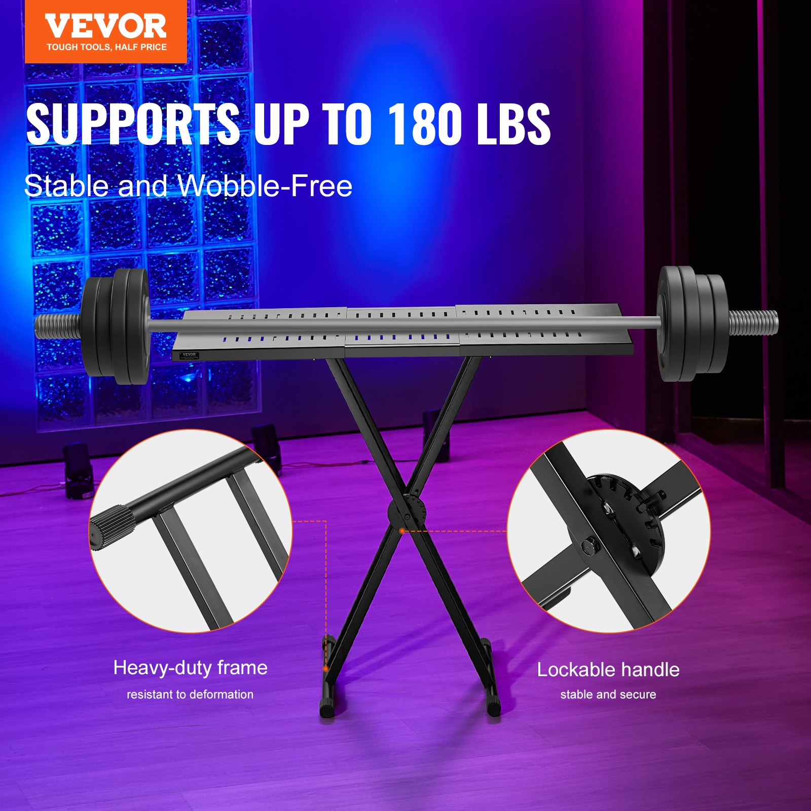 Portable DJ Table Stand 32-43″x18″ Adjustable Foldable DJ Laptop Controller Desk