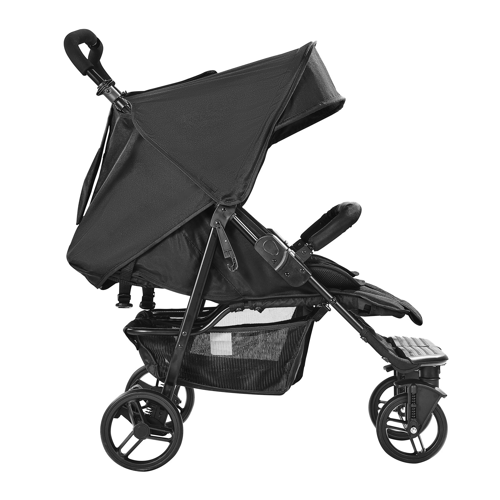 VEVOR Double Stroller - Lightweight, Foldable Side-by-Side Twin Stroller in Blac