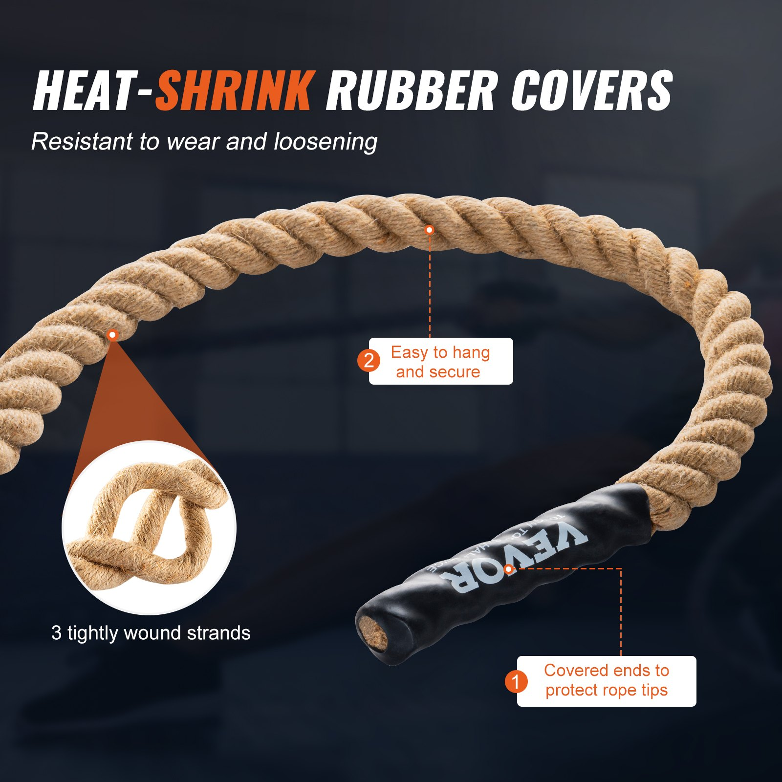 1"x100FT Gym Climbing Rope - Fitness Strength Training Rope for Home Exercise - Picture 2 of 10