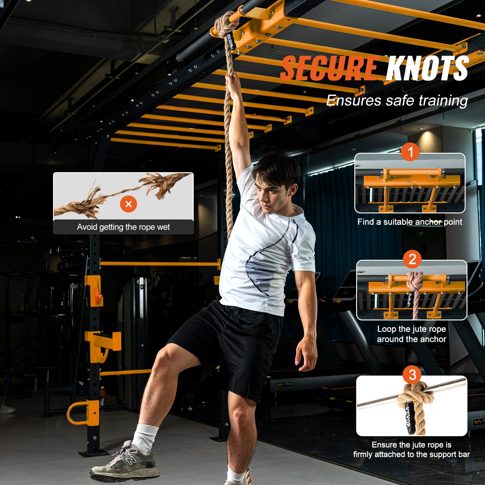 1"x100FT Gym Climbing Rope - Fitness Strength Training Rope for Home Exercise - Picture 4 of 10