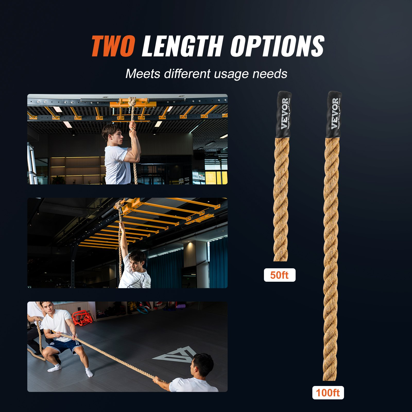 1"x100FT Gym Climbing Rope - Fitness Strength Training Rope for Home Exercise - Picture 5 of 10
