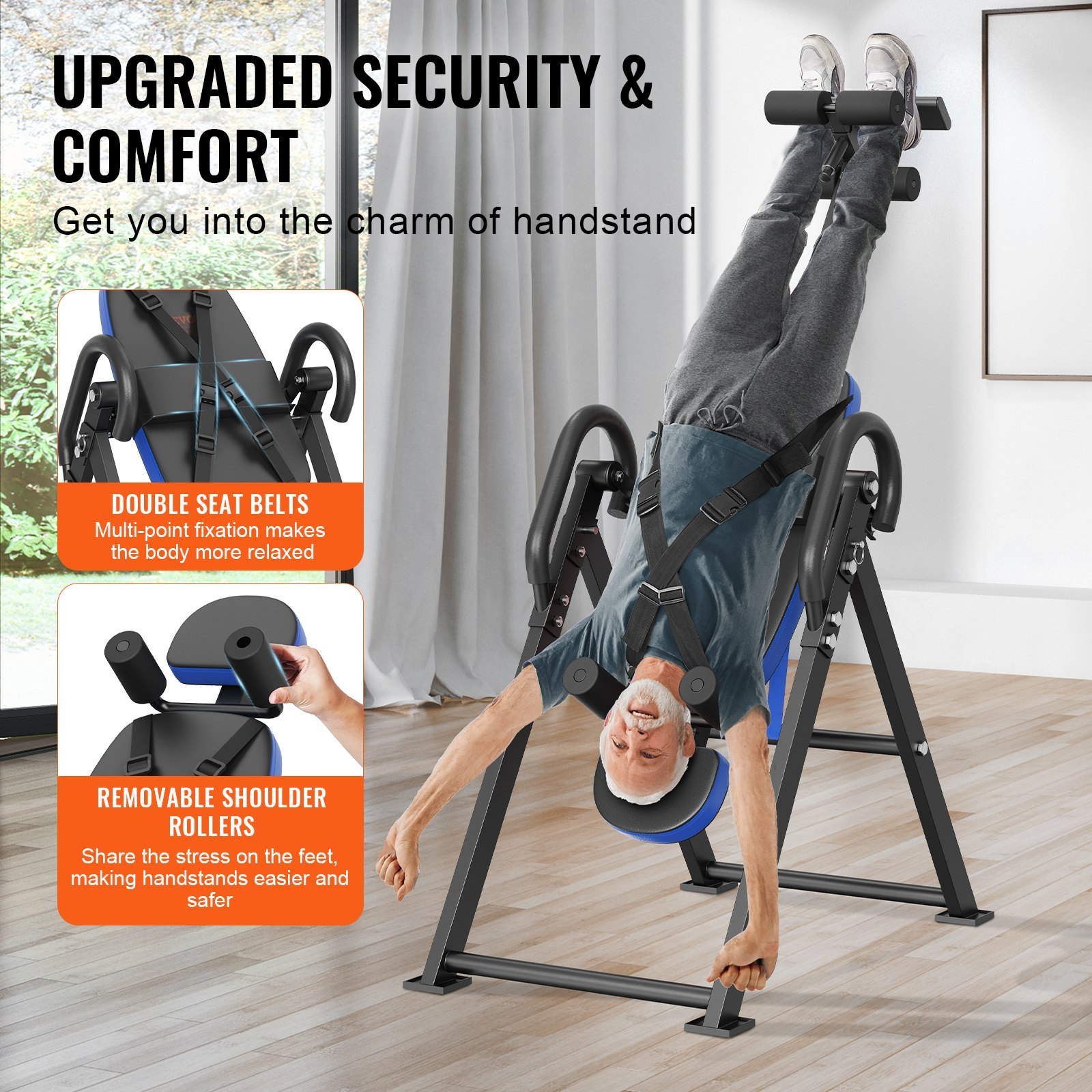 Inversion Table 300lbs Heavy Duty Back Stretcher w/ Headrest & Ankle Lock